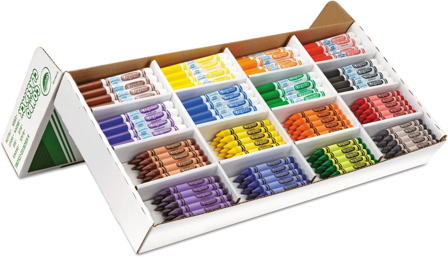 Crayola 523348 Classpack Crayons w/Markers, 8 Colors, 128 Each Crayons/Markers, 256/Box
