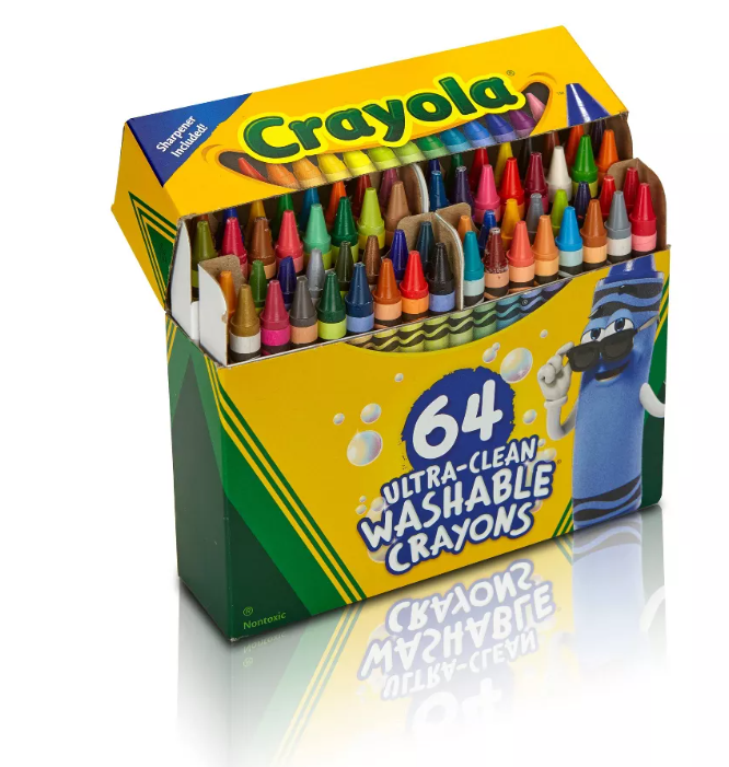 Crayola 64ct Ultra Clean Washable Crayons: Non-Toxic, Multicolor, Ages 3+