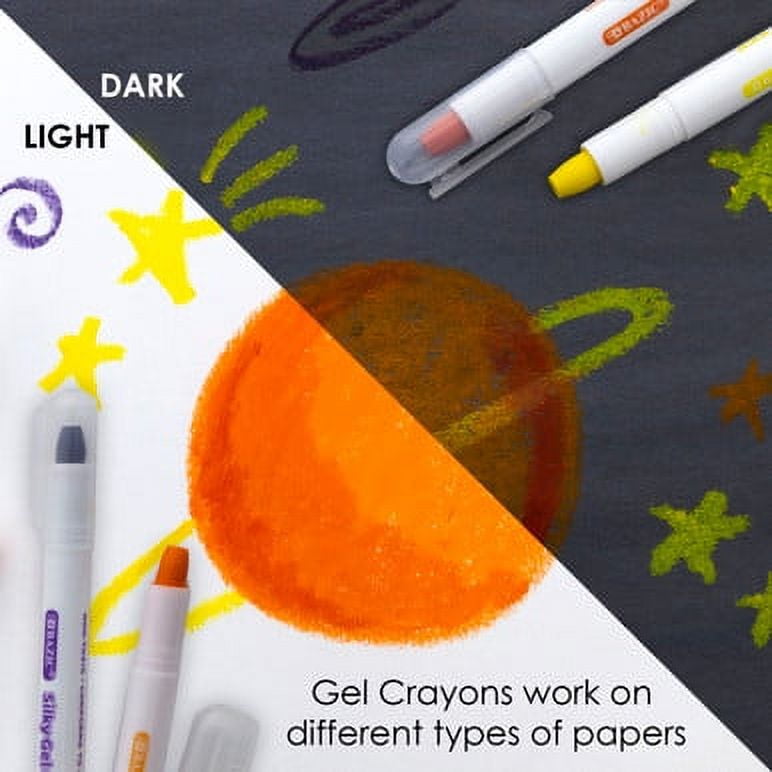 BAZIC Silky Gel Crayons 6 Color, Washable Blendable Watercolor Crayon (6/Pack), 24-Packs