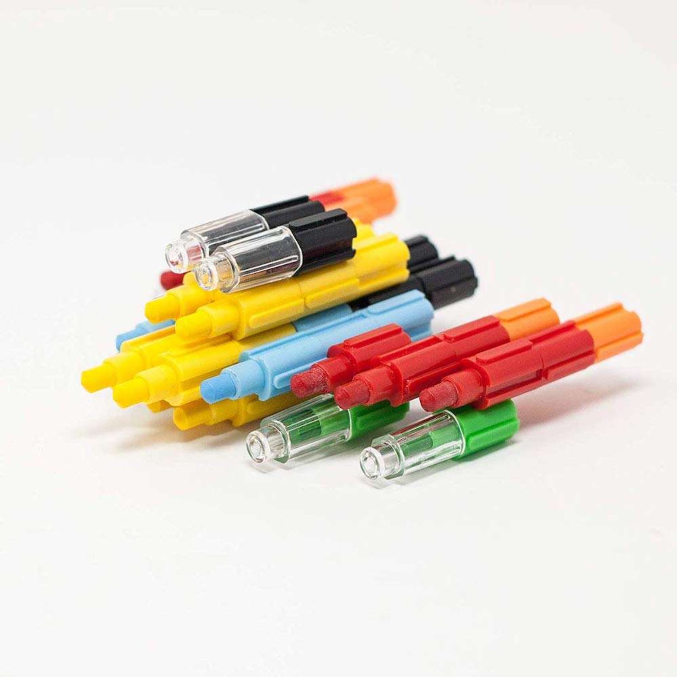 12 Pcs Colorful Stacking Crayons Stackable Buildable Silky Crayons, 8 Colors
