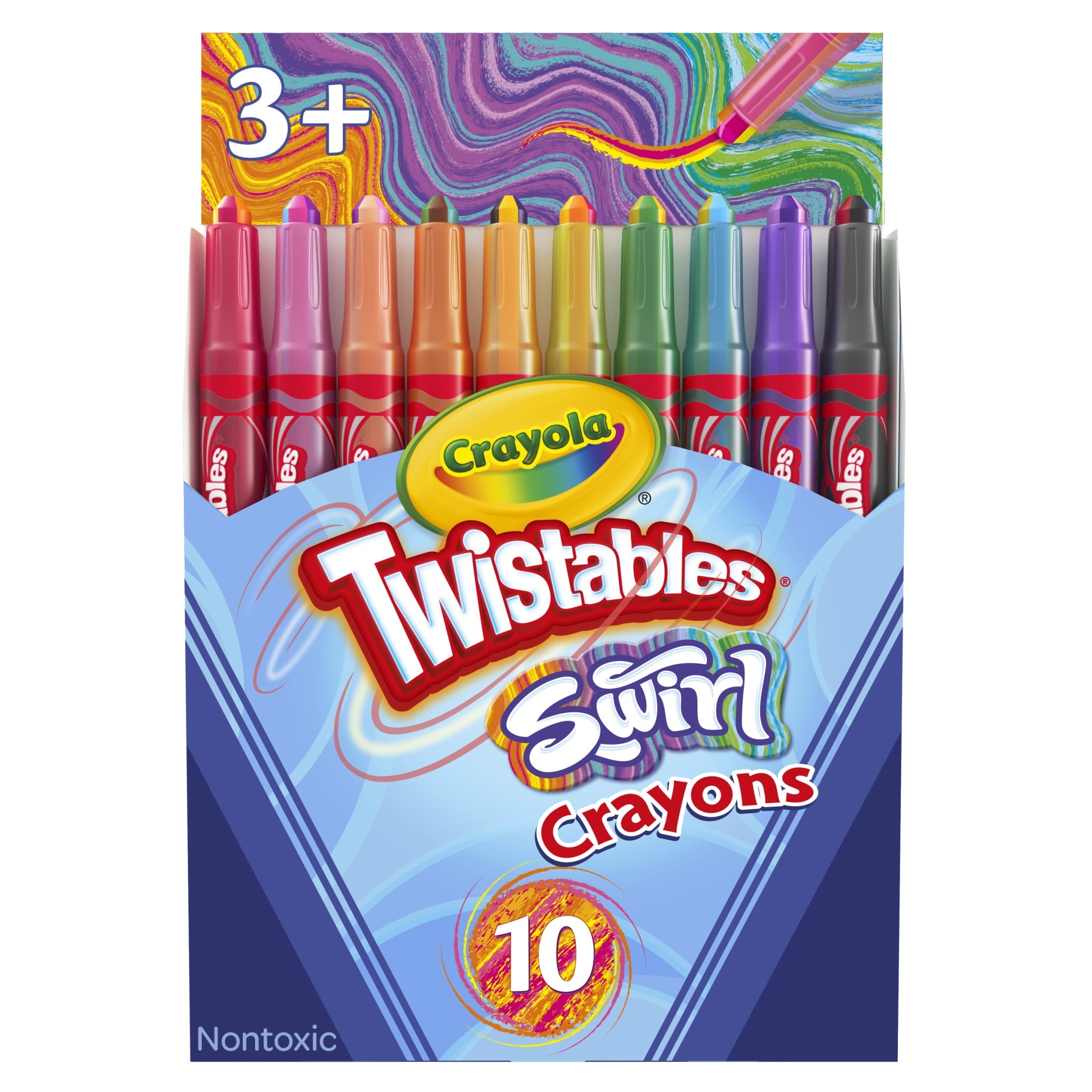 Crayola Swirl Mini Twistables Crayons, 10 Ct, Multicolor Crayons, Back to School Supplies, Classroom Supplies