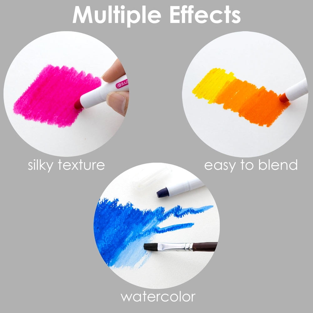 12 PC Silky Gel Crayons Twistable Non Toxic Washable Watercolor Coloring Crayon