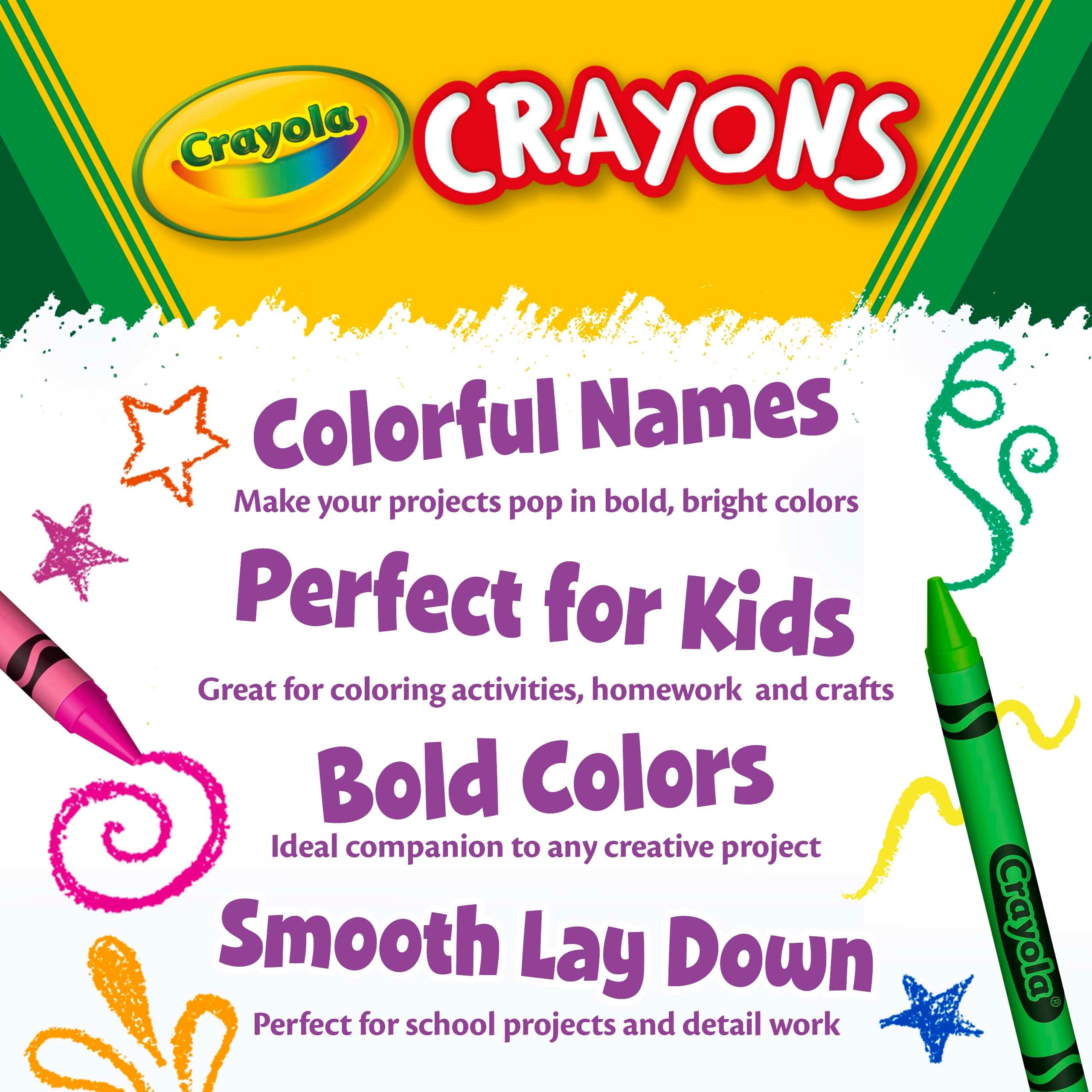 Crayola Classic Crayons, Back to School Supplies for Kids, 8 Ct, Art Supplies