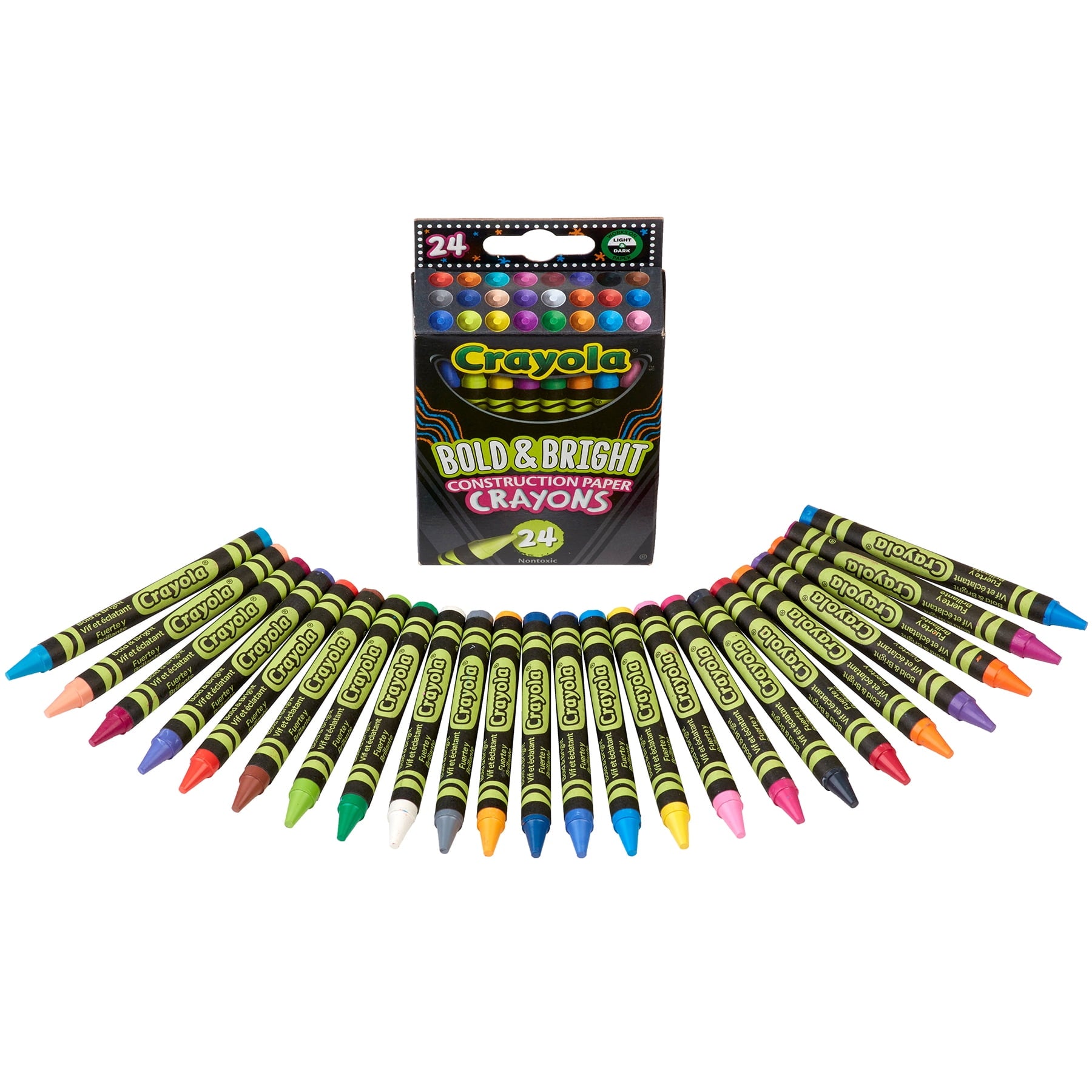 Bold & Bright Construction Paper Crayons 24ct | Bundle of 2 Packs
