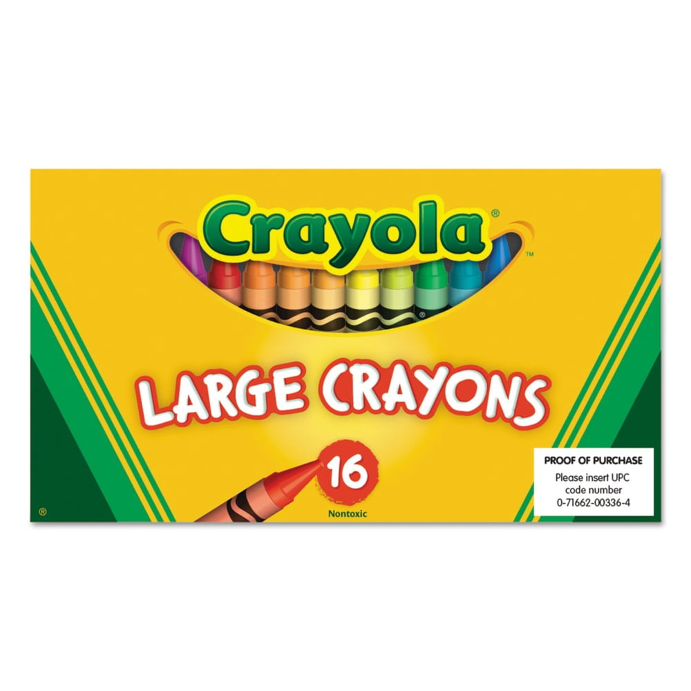 Crayola 520336 Lift Lid Box Large Crayons (16/Box)