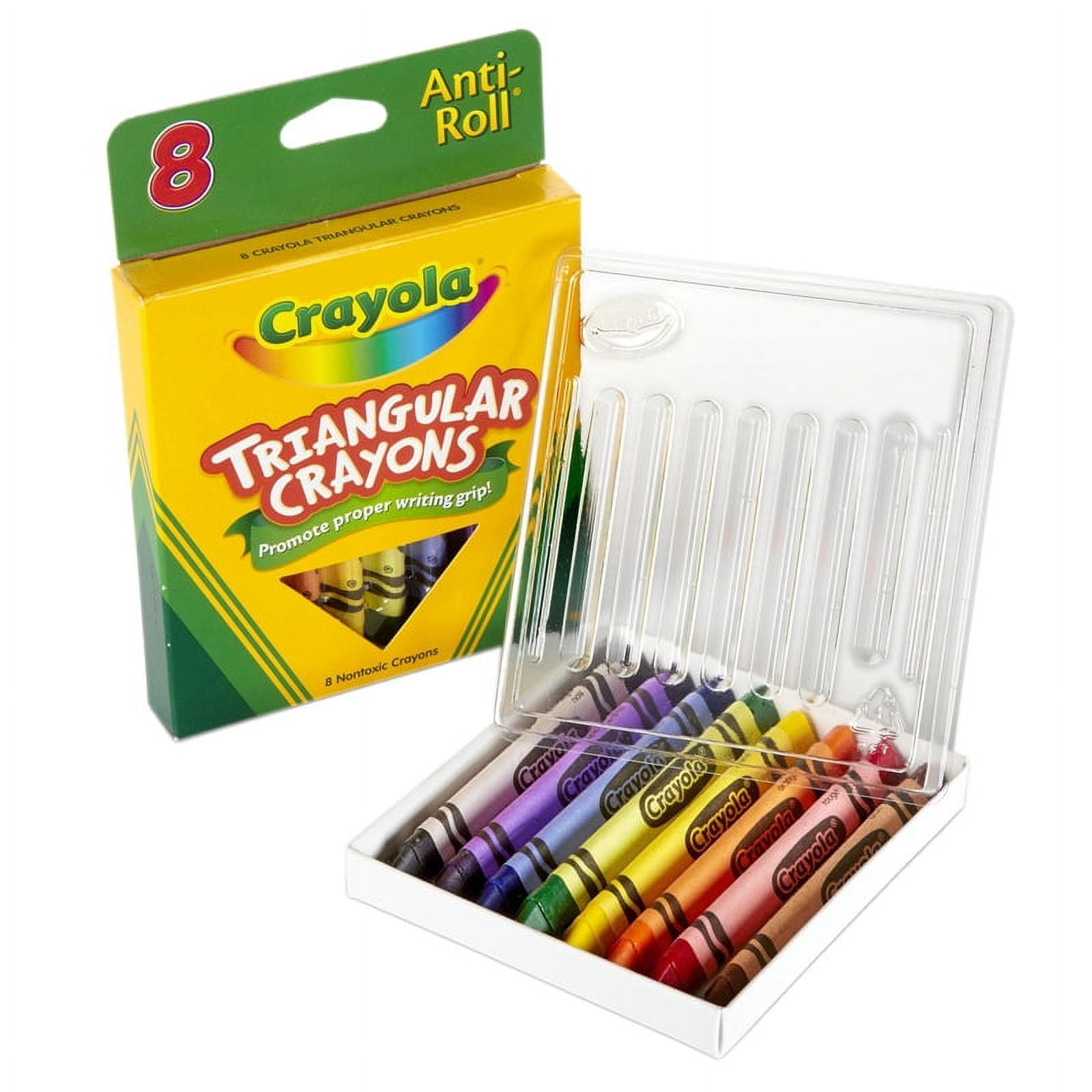 Crayola Anti - Roll Triangular Crayons 8 Count, 1 Pack of 5 Piece