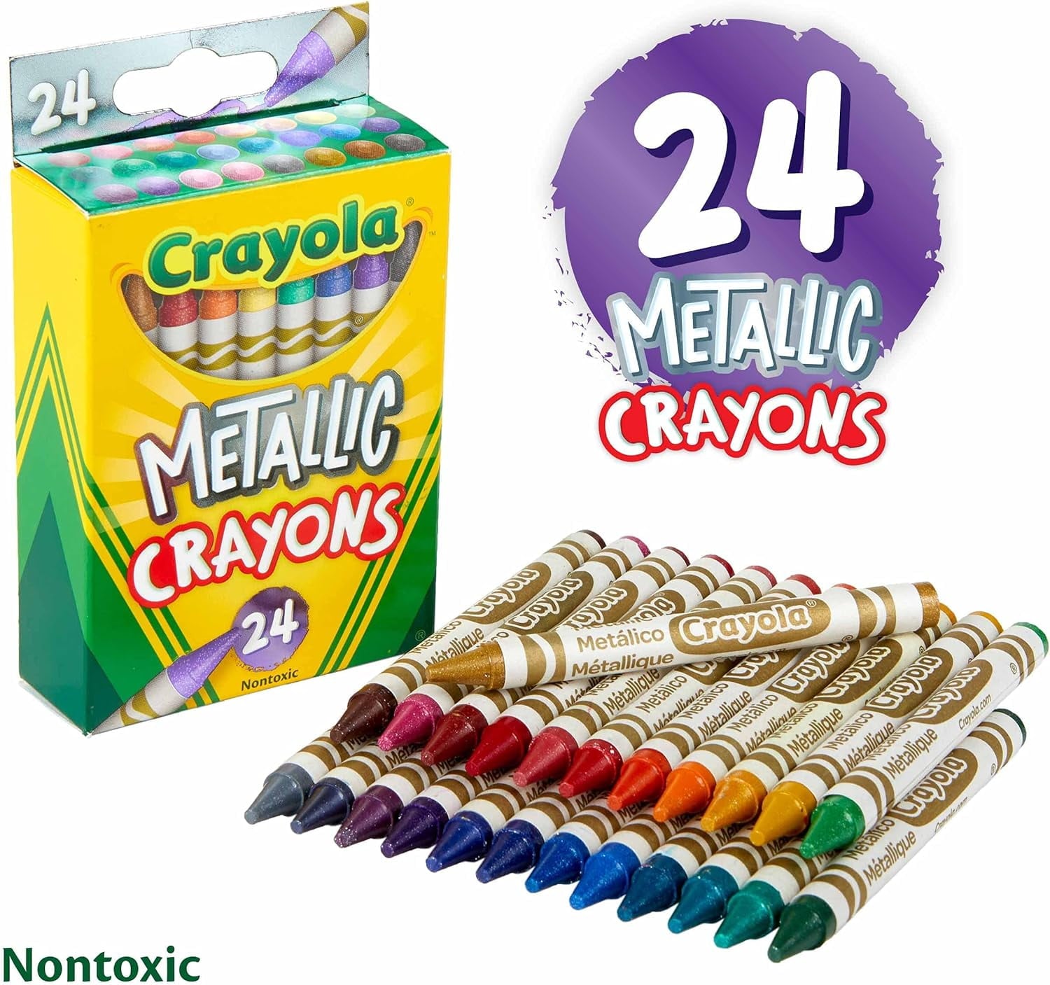 Crayola  Metallic Crayons, 24 Colors