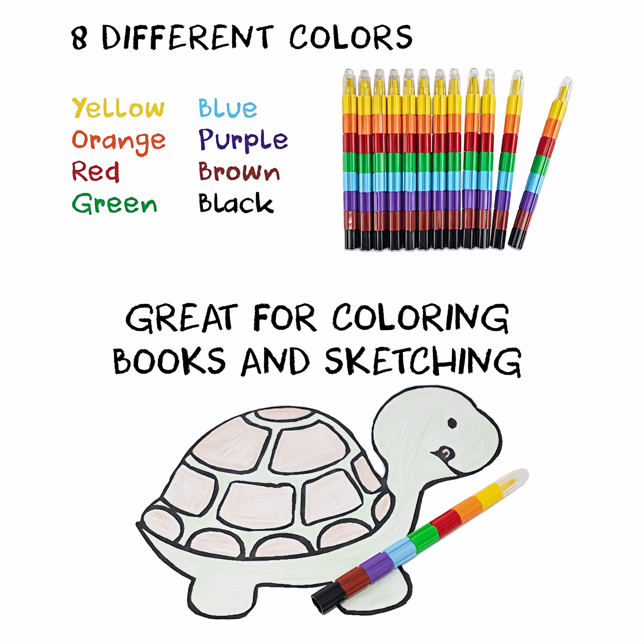 12 Pcs Colorful Stacking Crayons Stackable Buildable Silky Crayons, 8 Colors