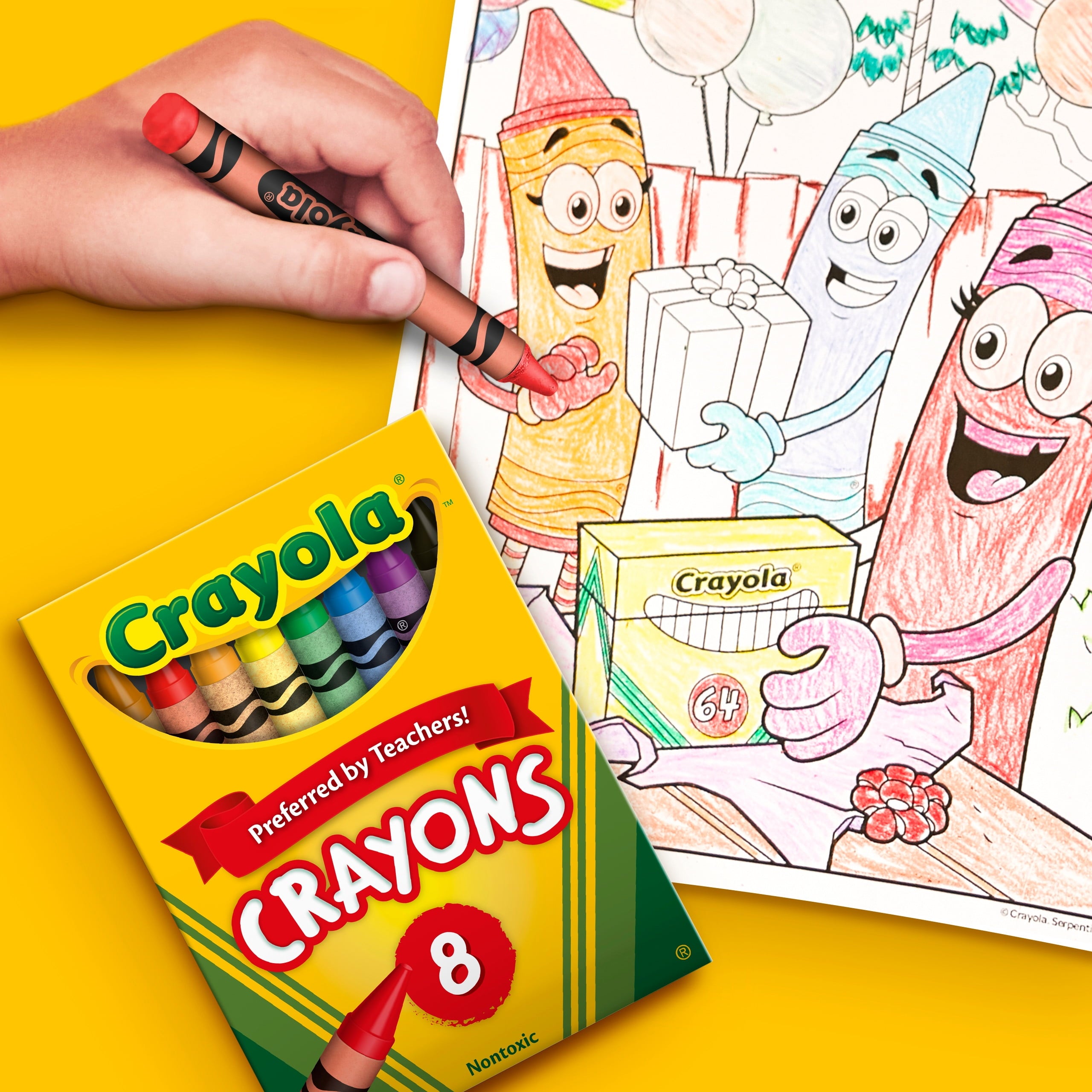 Crayola Classic Crayons, Back to School Supplies for Kids, 8 Ct, Art Supplies