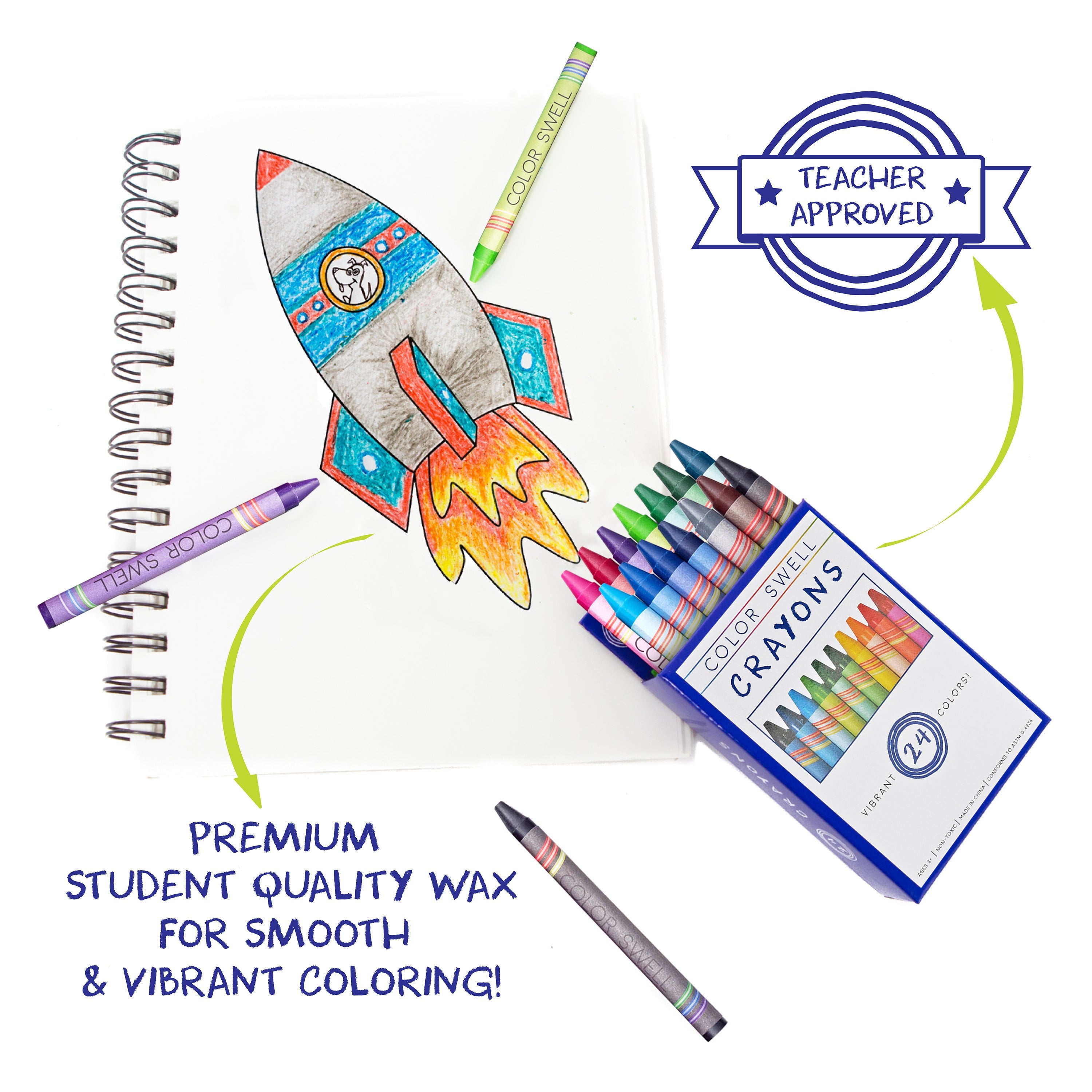 Color Swell Bulk Crayons, 36 Packs of 24 Count (864 Total)