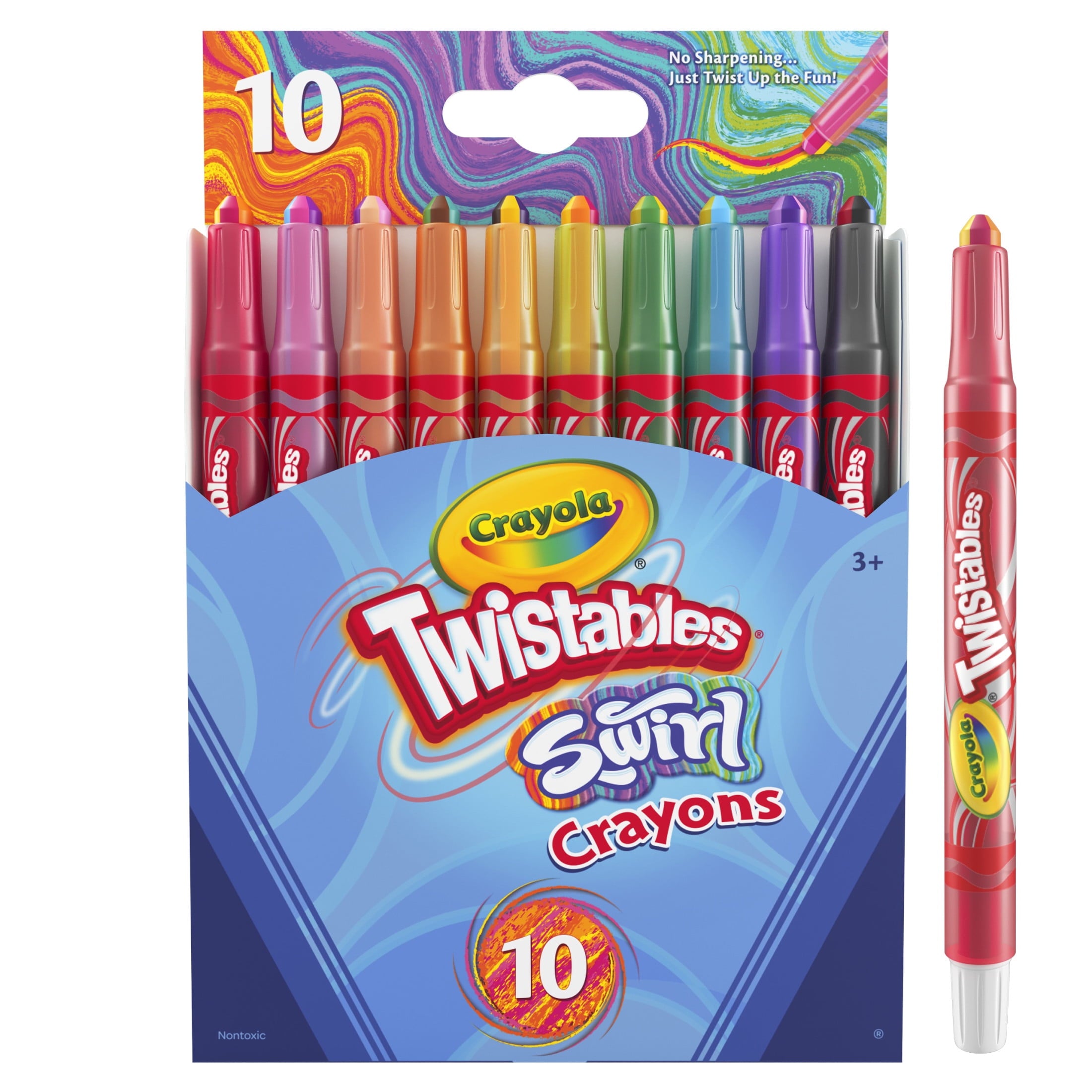 Crayola Swirl Mini Twistables Crayons, 10 Ct, Multicolor Crayons, Back to School Supplies, Classroom Supplies