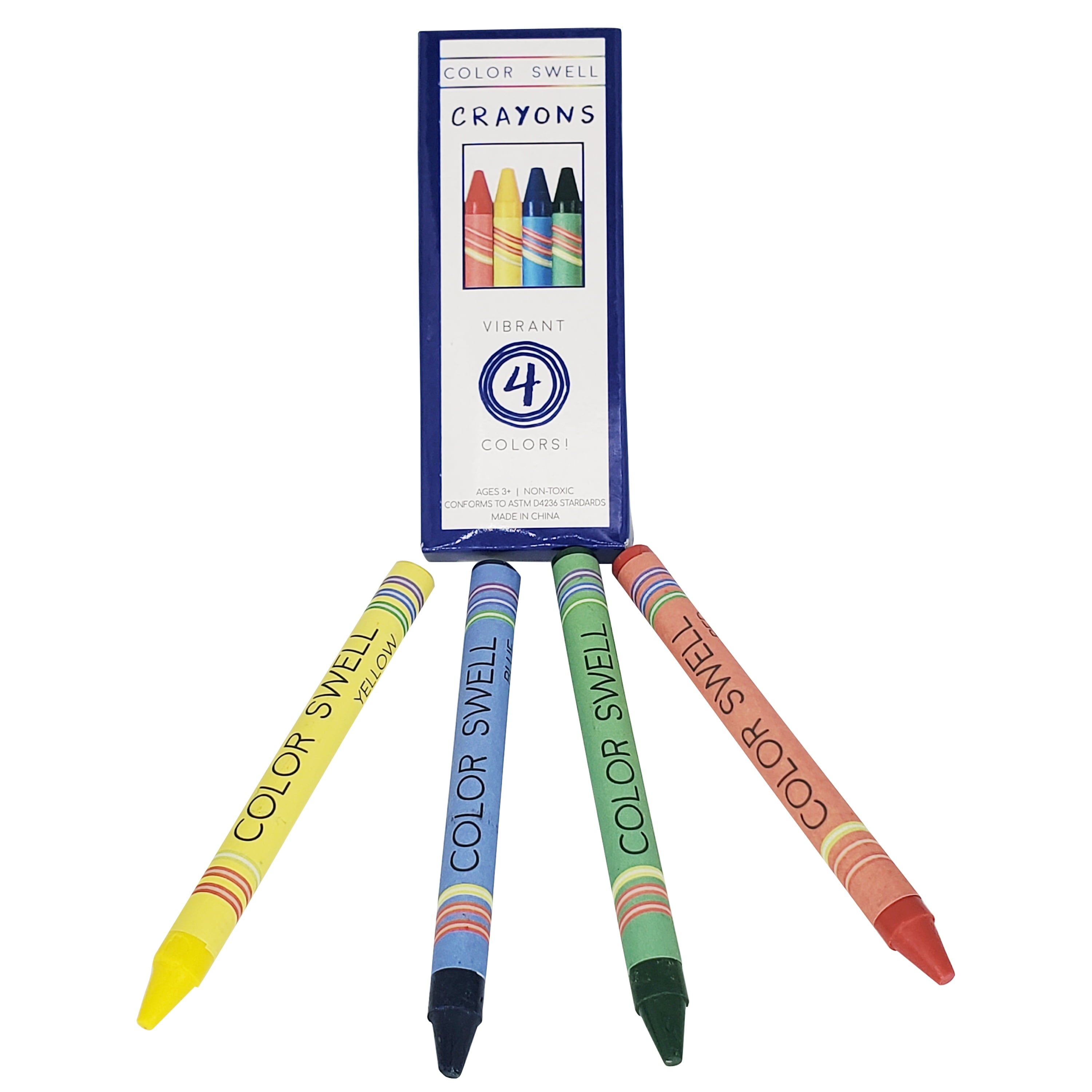 Color Swell Bulk Crayons 4 Packs - Restaurant Crayon Packs - 300 Packs 4 Crayons per Pack 1200 crayons total