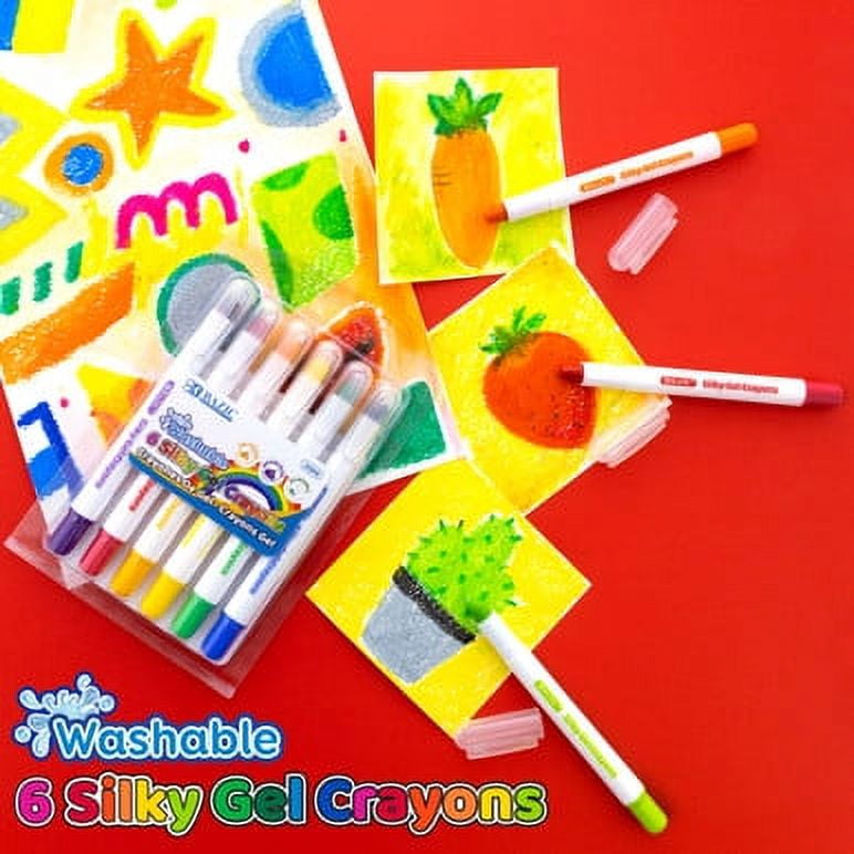 BAZIC Silky Gel Crayons 6 Color, Washable Blendable Watercolor Crayon (6/Pack), 24-Packs