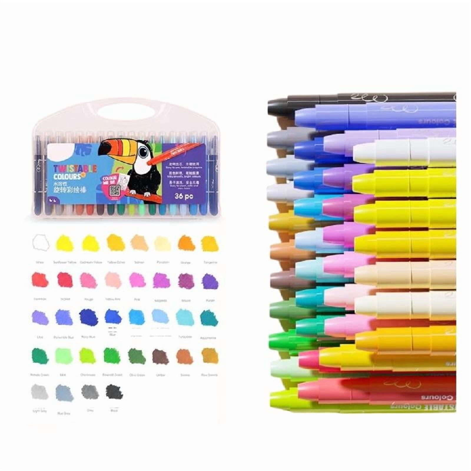 12/24/36/48 Colors Wax Crayons Coloring Crayons Washable Twistable Crayons