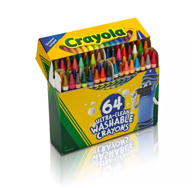 Crayola 64ct Ultra Clean Washable Crayons: Non-Toxic, Multicolor, Ages 3+