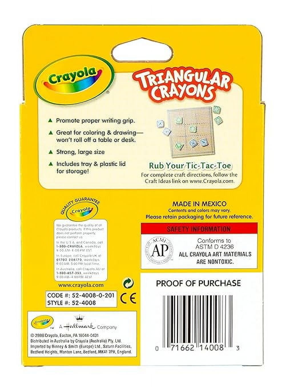 Crayola Anti - Roll Triangular Crayons 8 Count, 1 Pack of 5 Piece