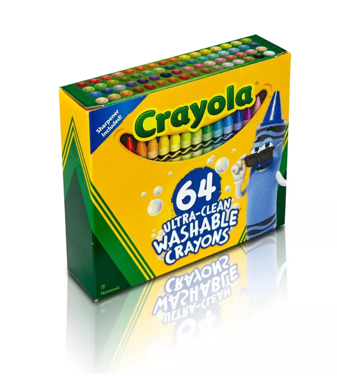 Crayola 64ct Ultra Clean Washable Crayons: Non-Toxic, Multicolor, Ages 3+