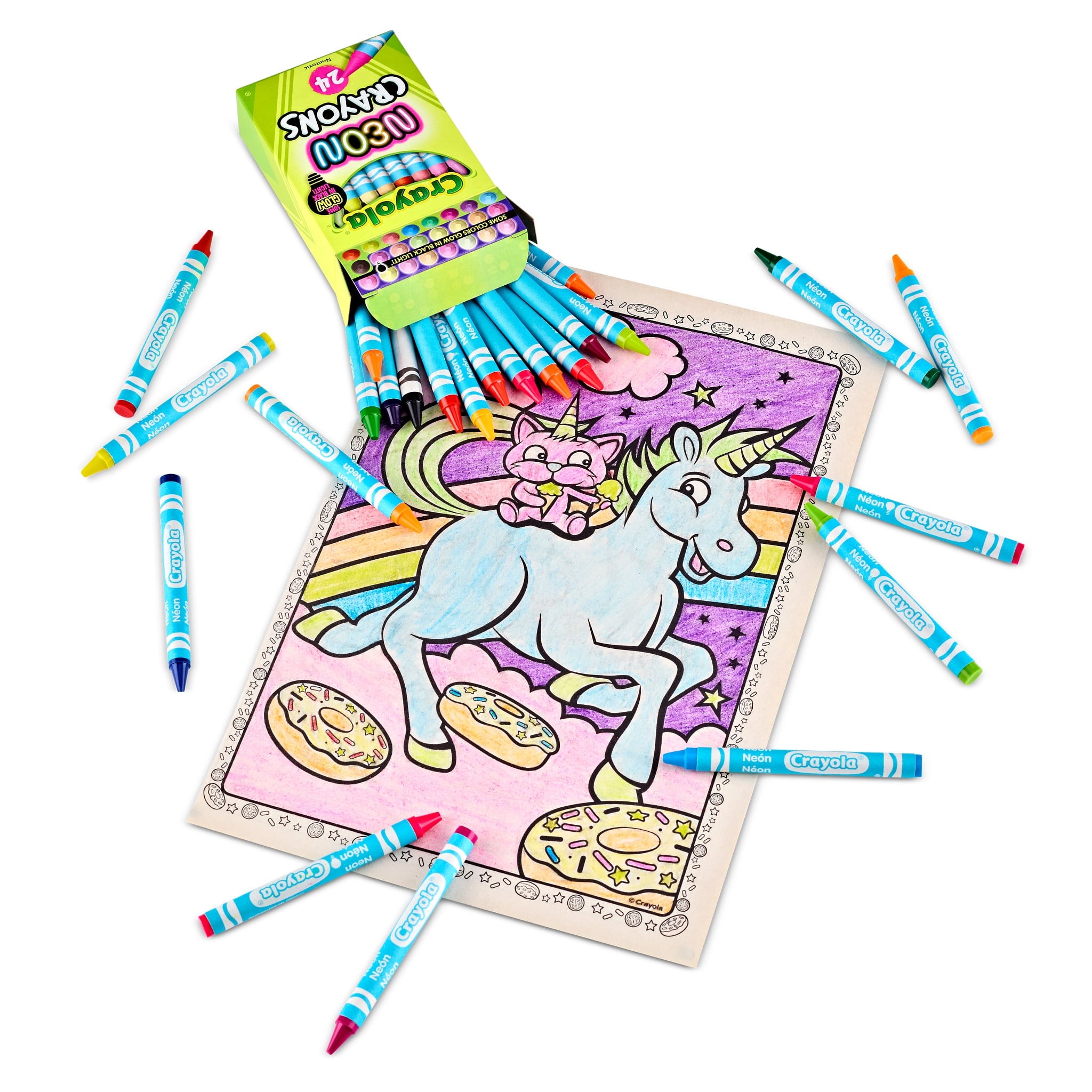 Crayola Neon Crayons for Kids 24 Ct, Includes 16 Glow in the Dark Colors, Kids Art Supplies, Gift for Girls & Boys, Ages 3+