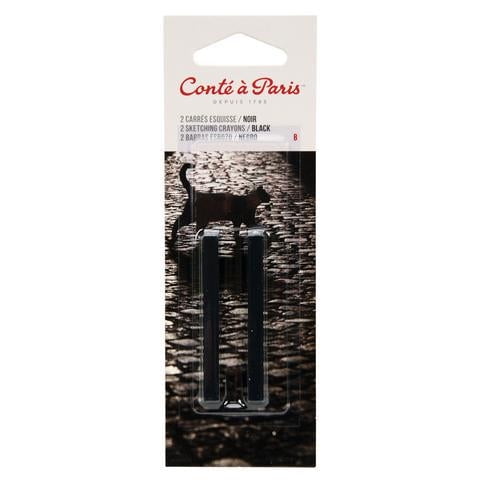 Conte Conté Crayon Pack, Black, 2B