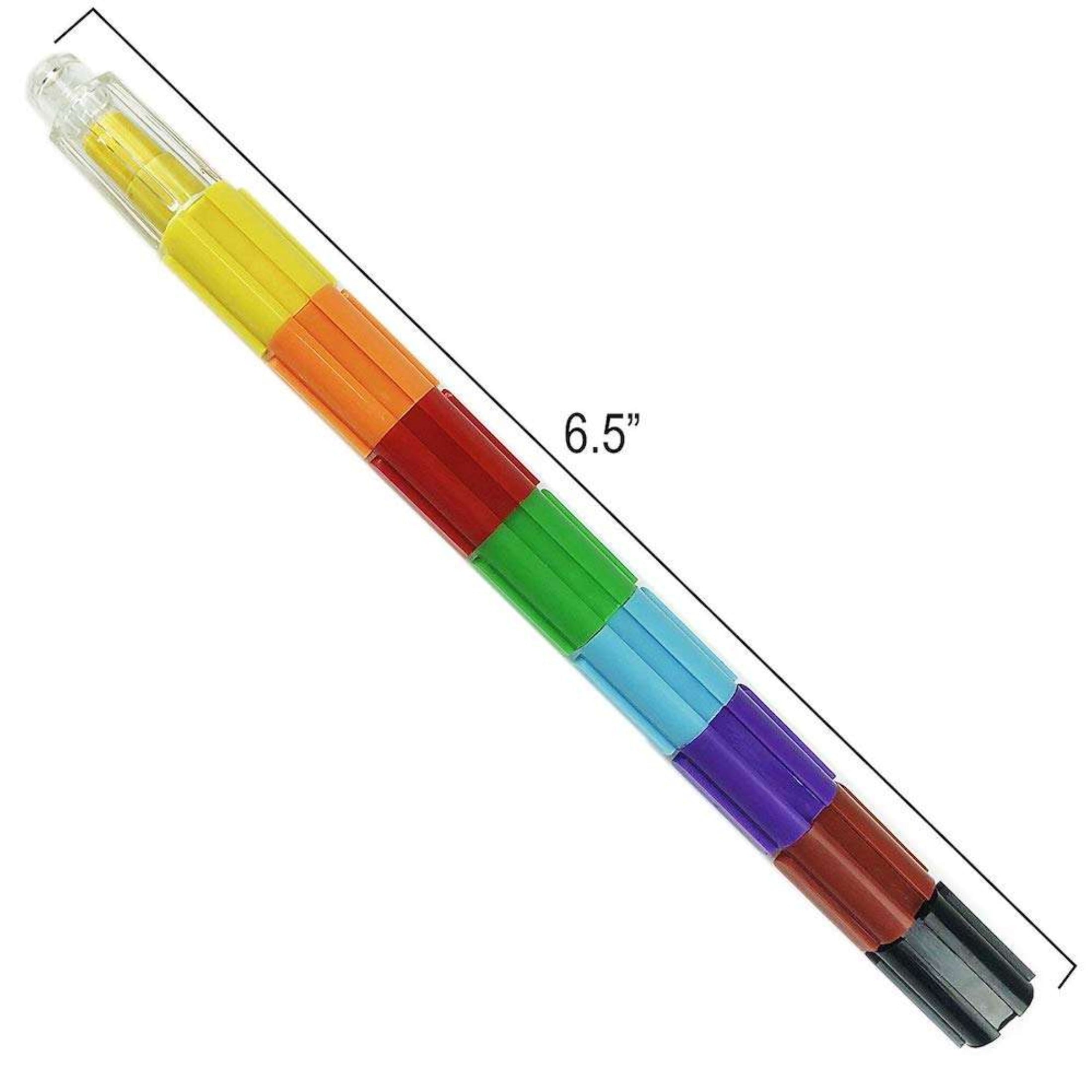 12 Pcs Colorful Stacking Crayons Stackable Buildable Silky Crayons, 8 Colors