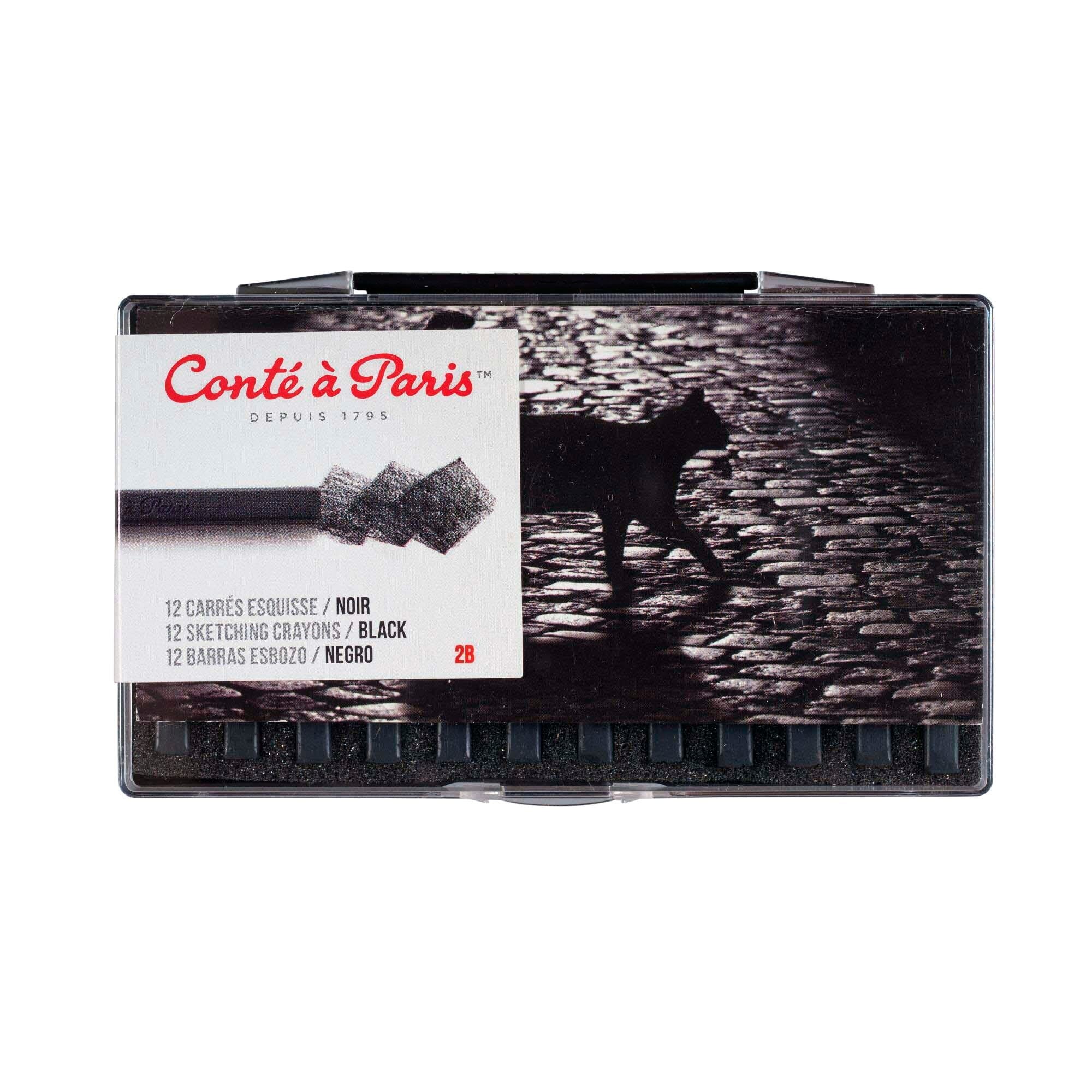 Conté Pastel Crayons Black 2B