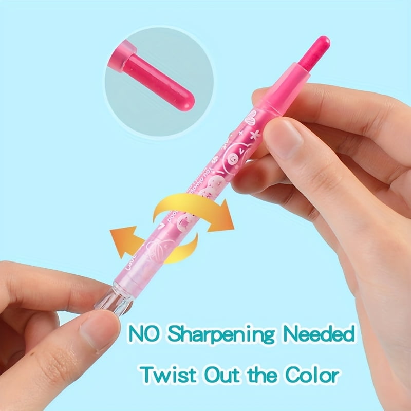 CNKOO Rotating Crayons Set  18 Colors  Non-Toxic  Twistable  No Sharpening  Washable  Suitable for Christmas Gifts ZZZ
