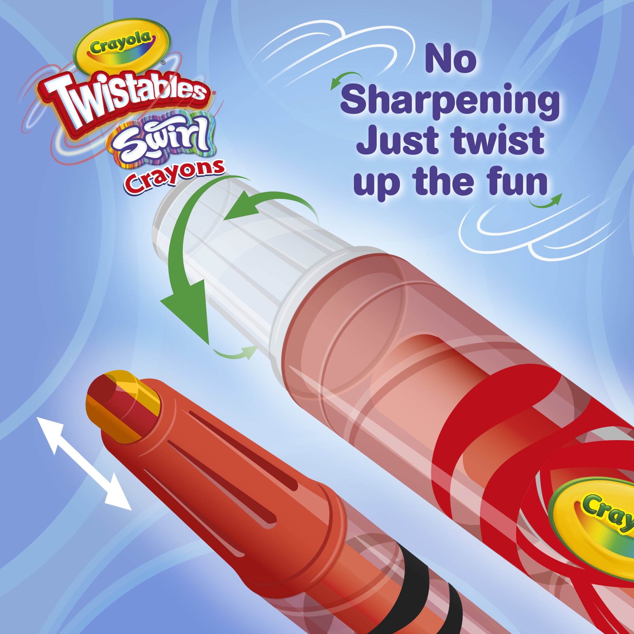 Crayola Swirl Mini Twistables Crayons, 10 Ct, Multicolor Crayons, Back to School Supplies, Classroom Supplies
