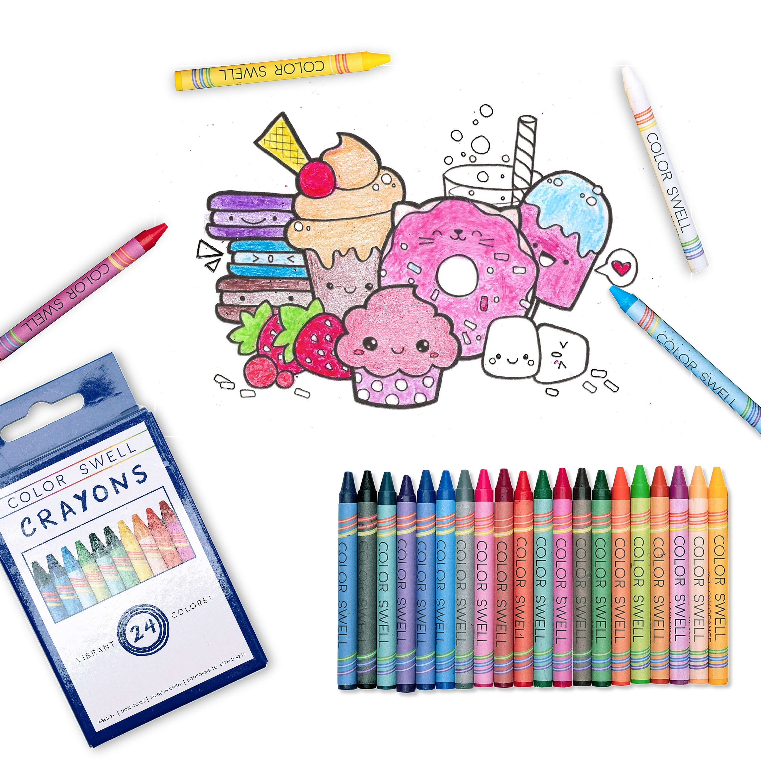 Color Swell Bulk Crayons 20 Packs of 24 Crayons per Pack