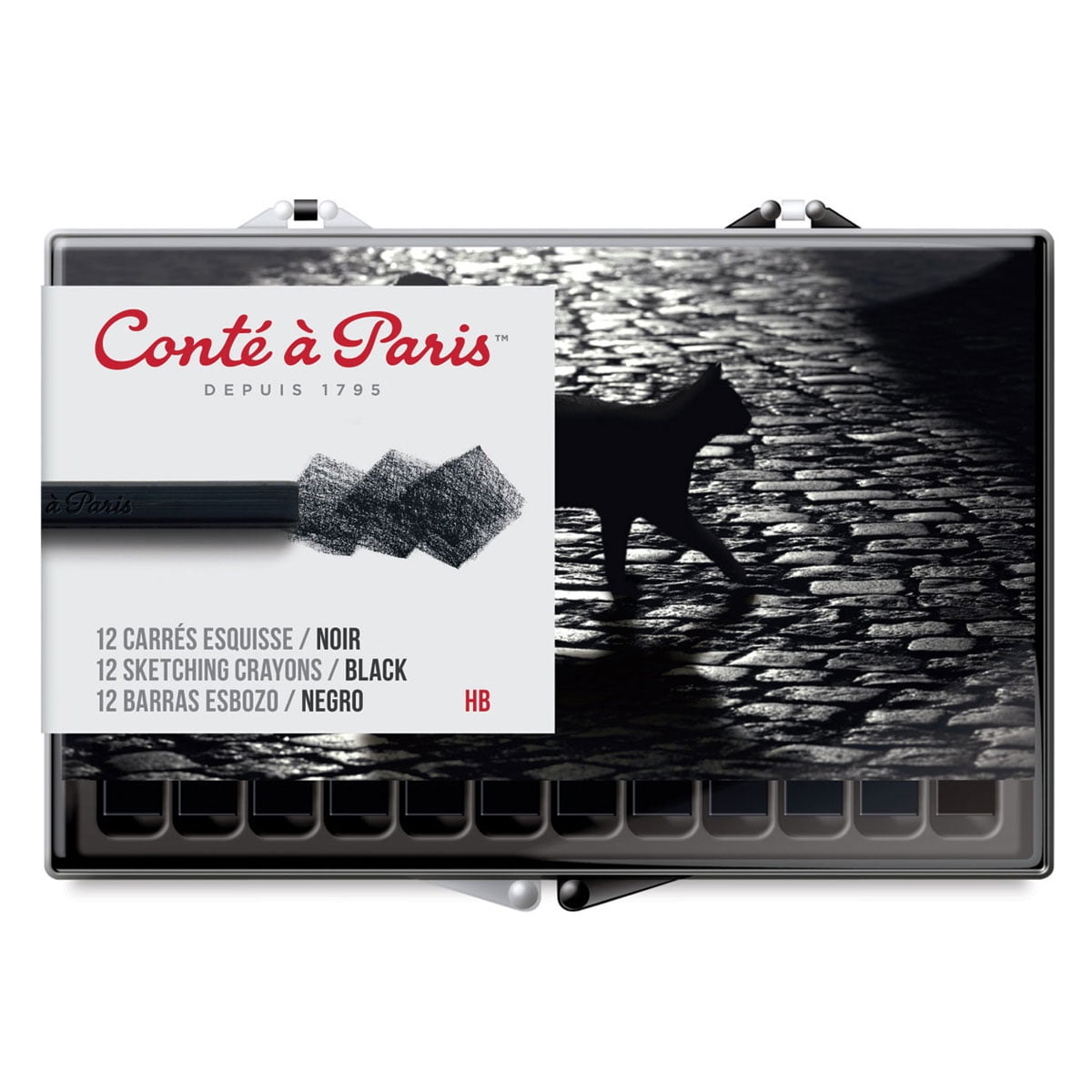 Conté à Paris Crayons - Black, HB, Pkg of 12