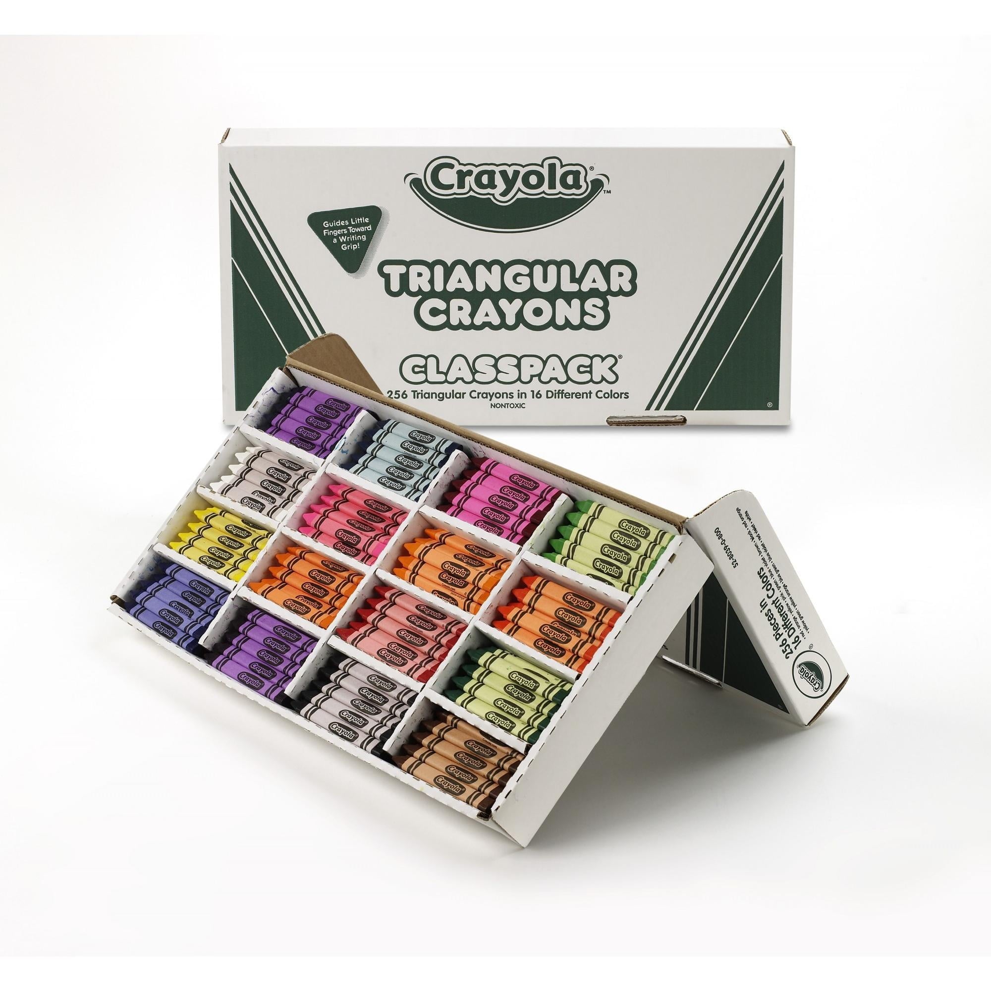 Crayola Bulk Pack Triangular Shaped Crayons, 16 Colors, 256-Count