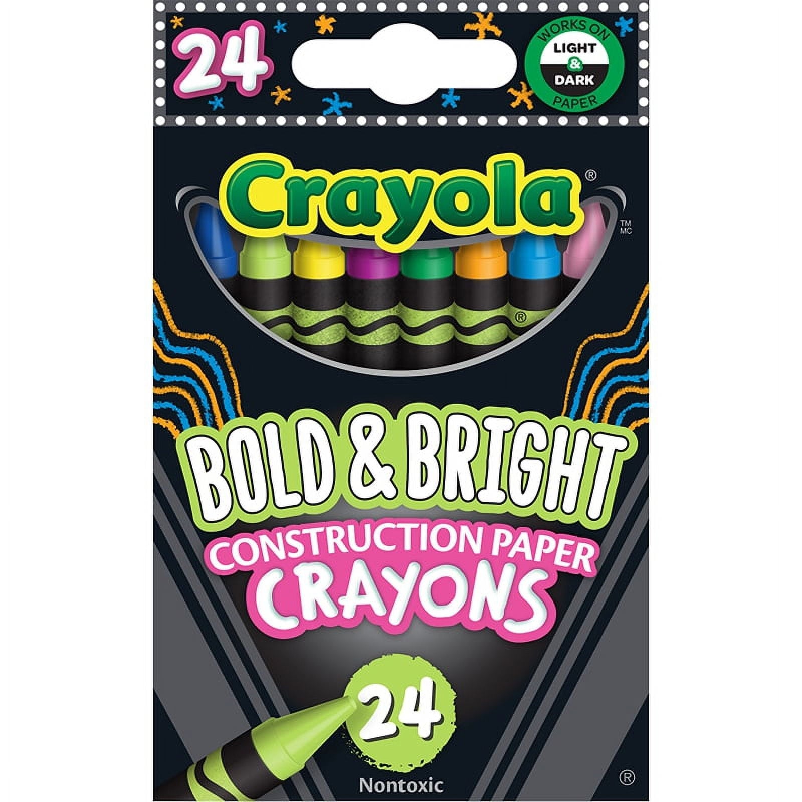 Bold & Bright Construction Paper Crayons 24ct | Bundle of 2 Packs