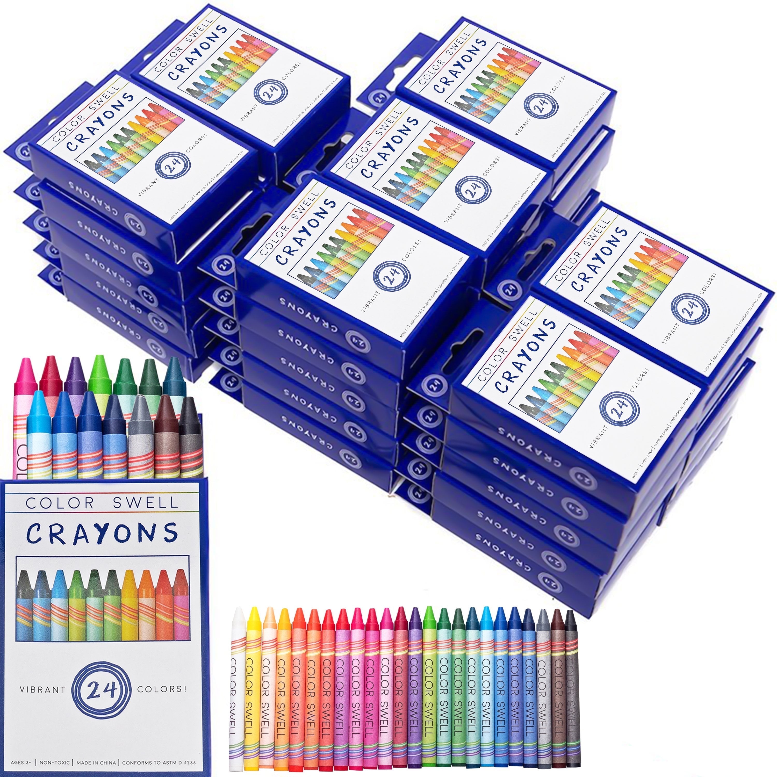 Color Swell Bulk Crayons, 36 Packs of 24 Count (864 Total)