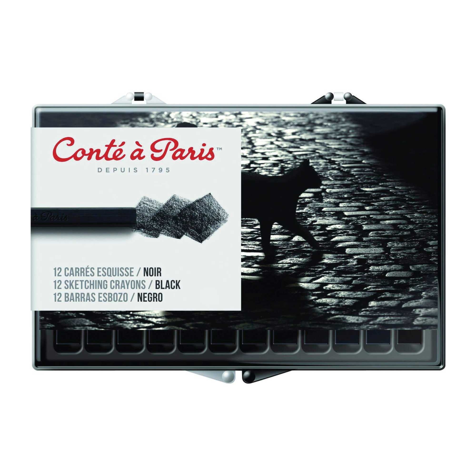Conté Pastel Crayons Black 2B