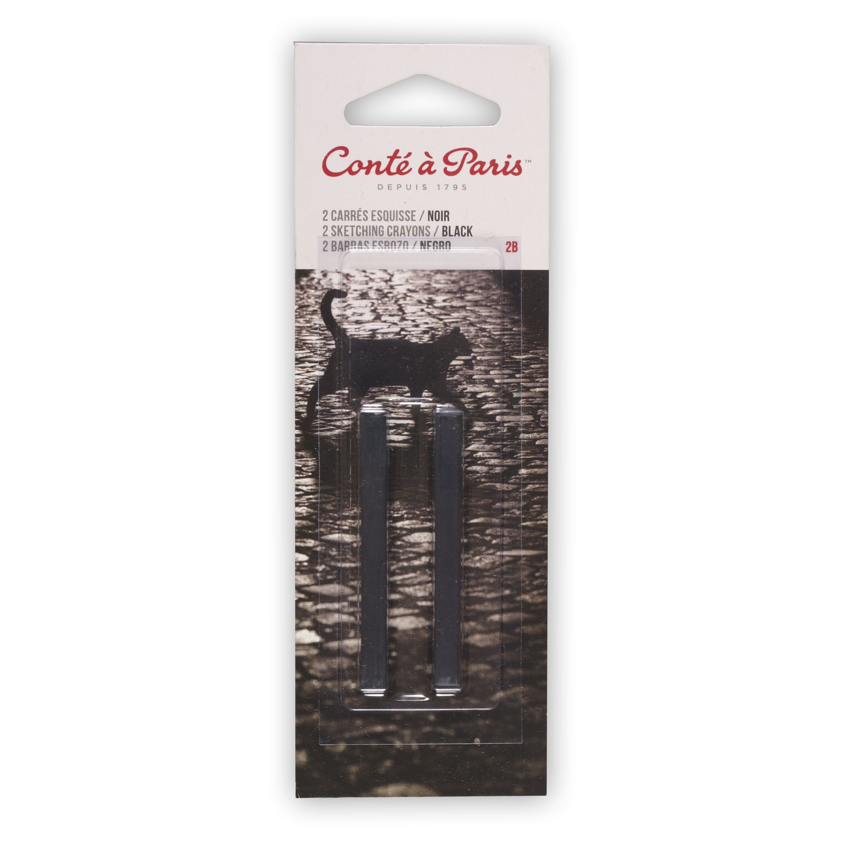 Conte Conté Crayon Pack, Black, 2B