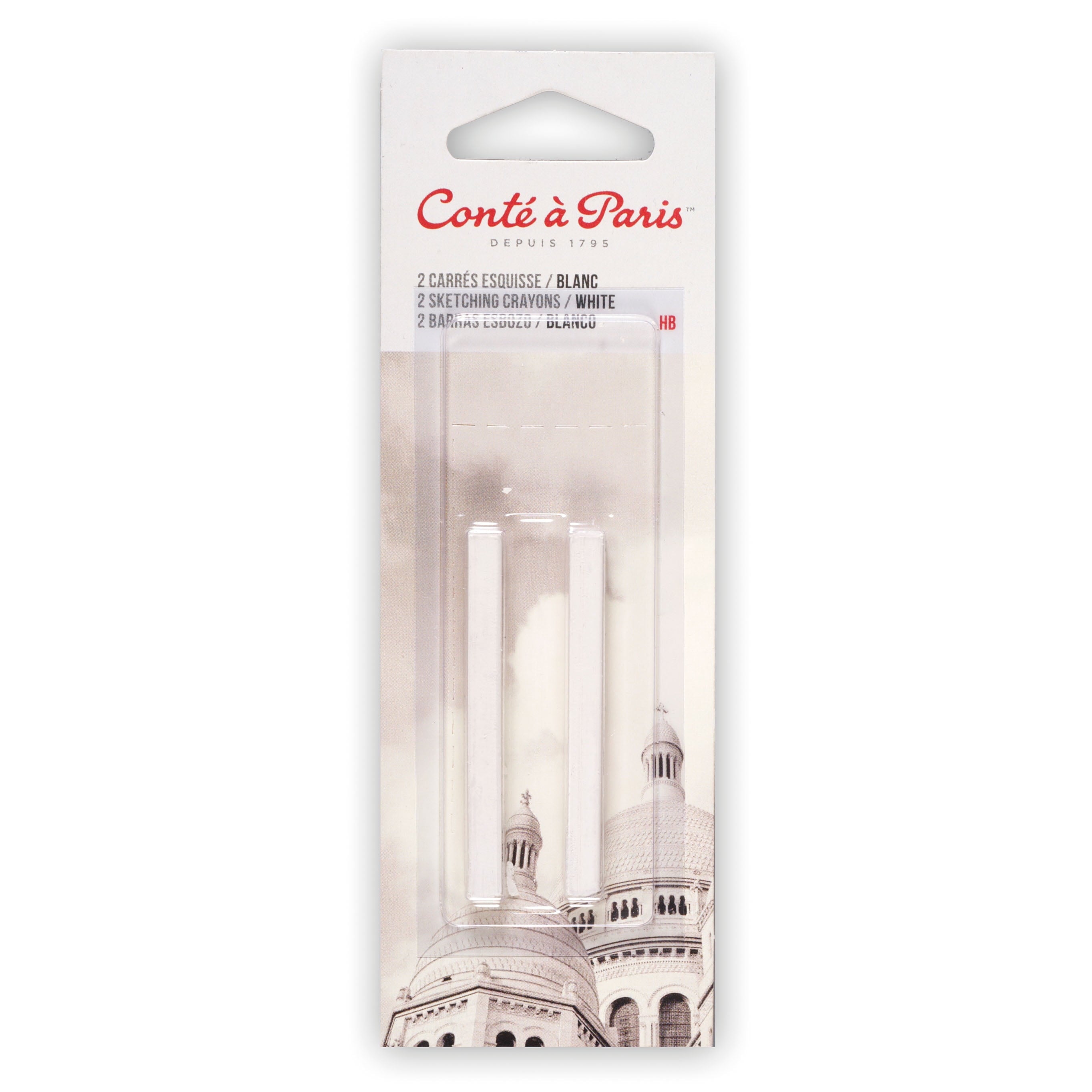 Conte Conté Crayon Pack, White, HB