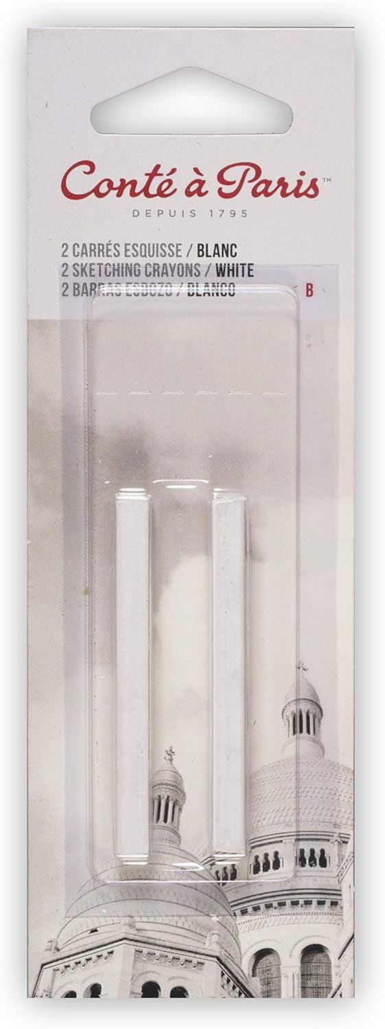 Conte à Paris "B" 2 Count Sketching Crayons, White