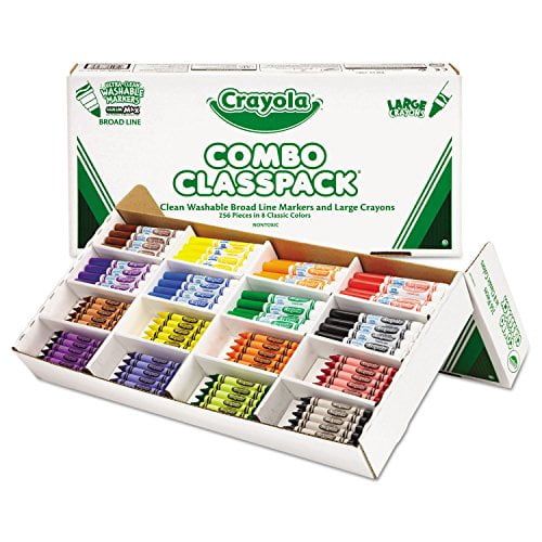 Crayola 523348 Classpack Crayons w/Markers, 8 Colors, 128 Each Crayons/Markers, 256/Box