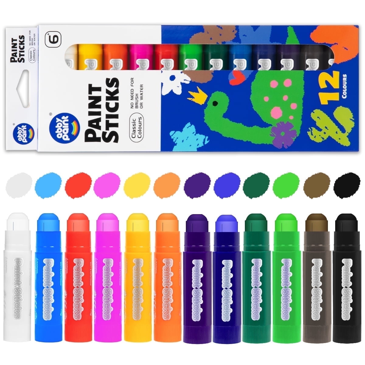 12 Colors Tempera Crayon Sticks, Quick Drying, Smooth, Washable Crayon Sticks, Art Supplies for Drawing on Various Objects
