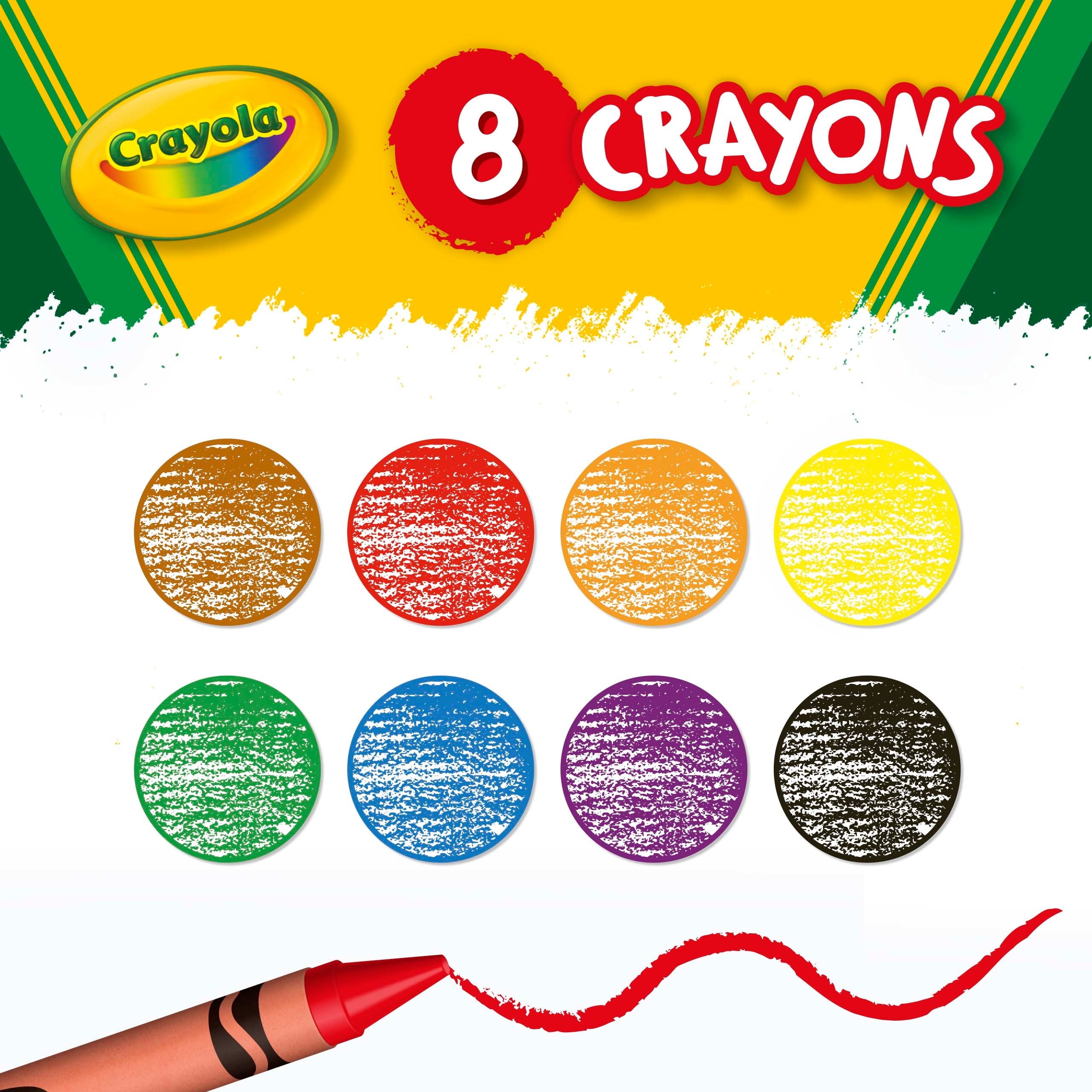 Crayola Classic Crayons, Back to School Supplies for Kids, 8 Ct, Art Supplies
