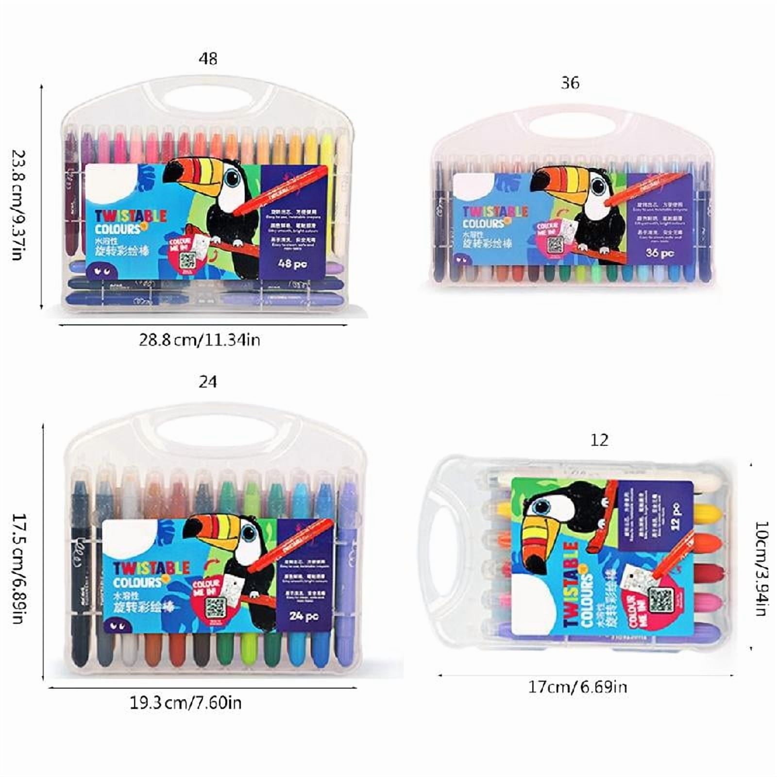 12/24/36/48 Colors Wax Crayons Coloring Crayons Washable Twistable Crayons
