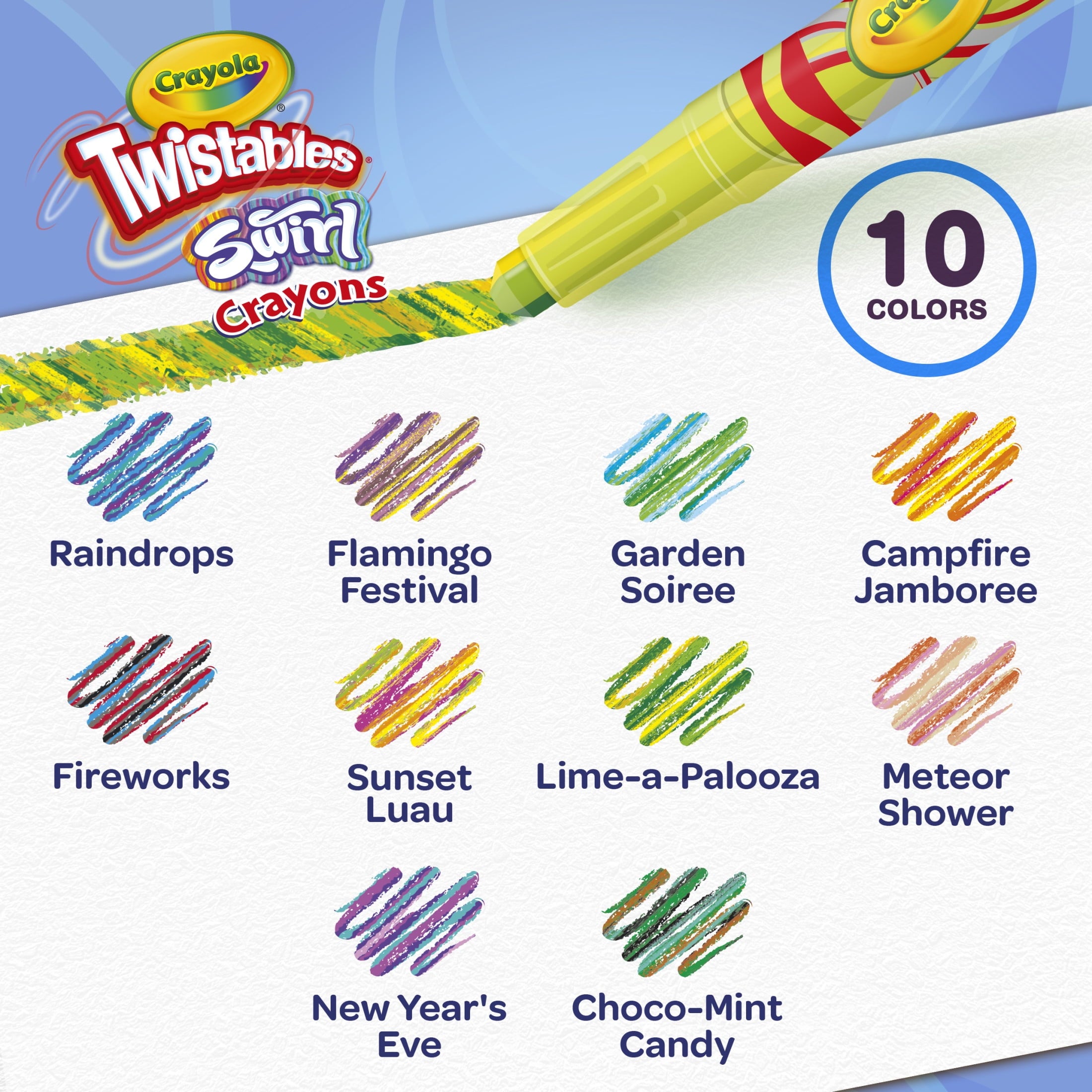 Crayola Swirl Mini Twistables Crayons, 10 Ct, Multicolor Crayons, Back to School Supplies, Classroom Supplies