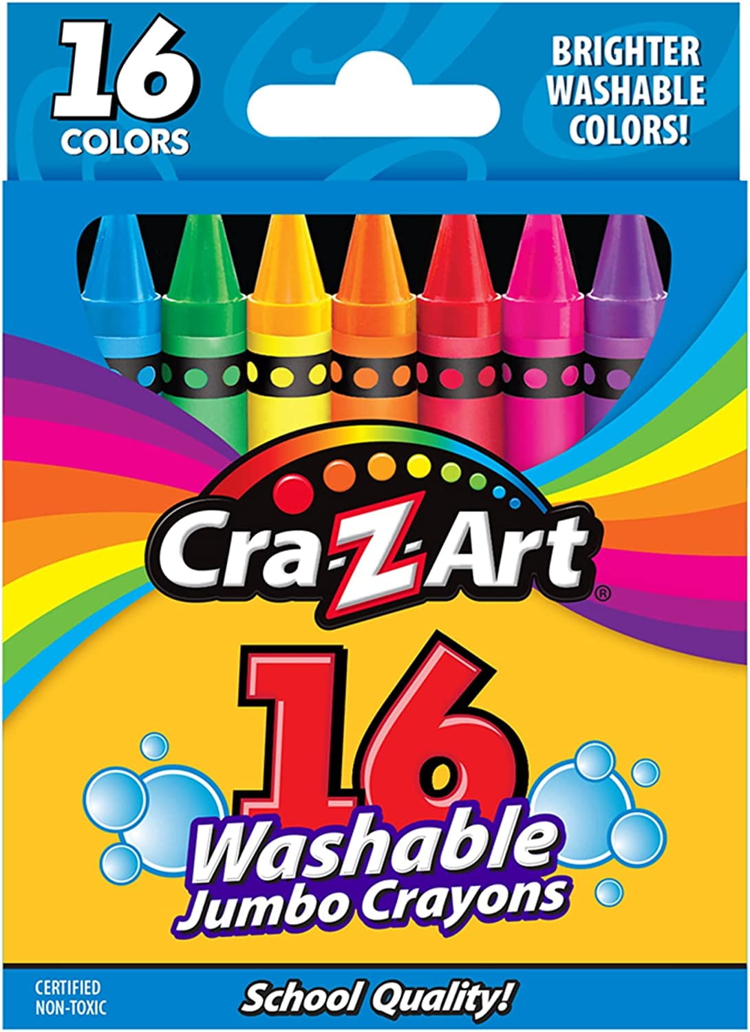 Cra-Z-Art Washable Jumbo Crayons16-Count Assorted Colors Packaging May Vary