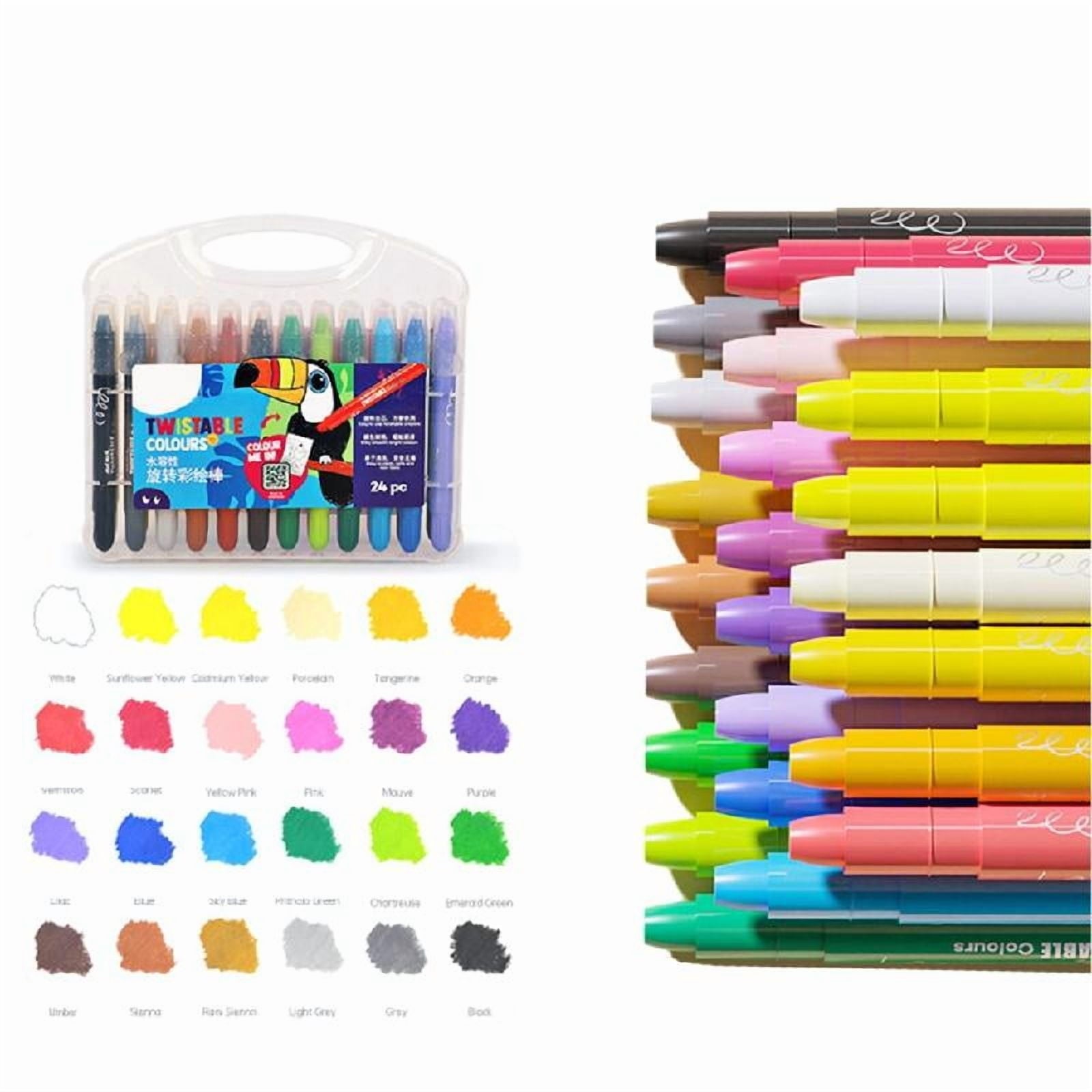 12/24/36/48 Colors Wax Crayons Coloring Crayons Washable Twistable Crayons