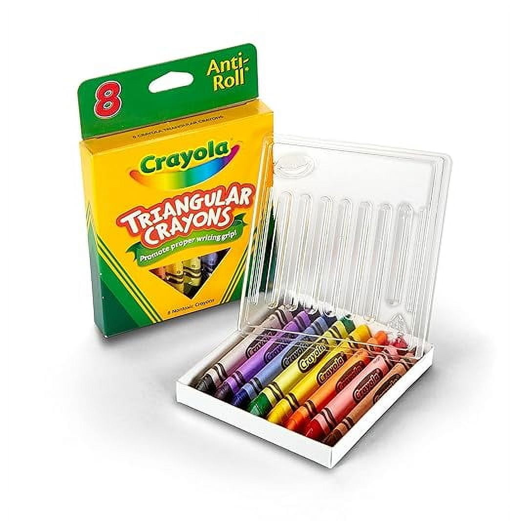 Crayola Anti - Roll Triangular Crayons 8 Count, 1 Pack of 5 Piece