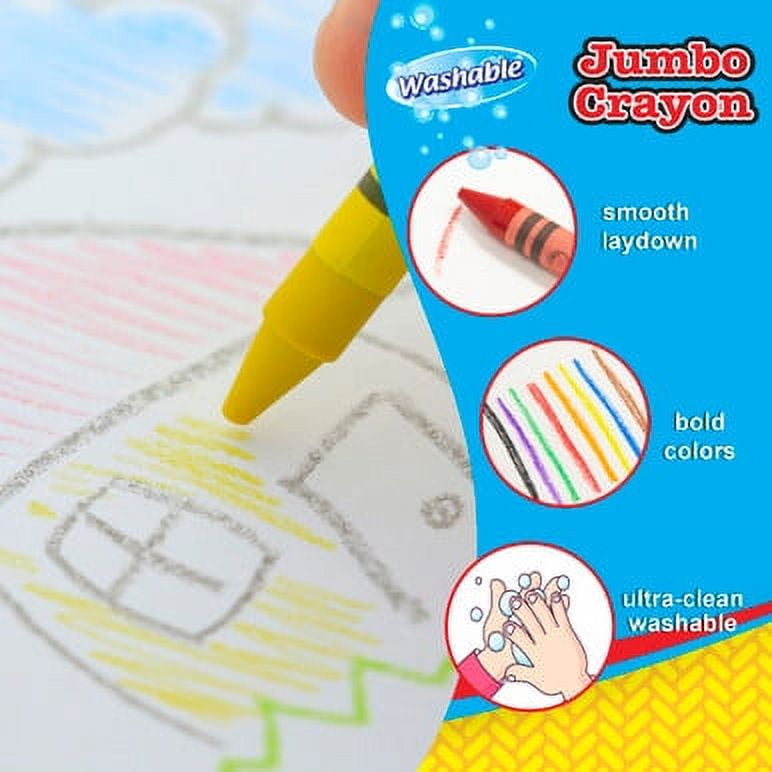 BAZIC Washable Crayons 8 Color, Non Toxic Drawing Crayon (8/Pack), 24-Packs