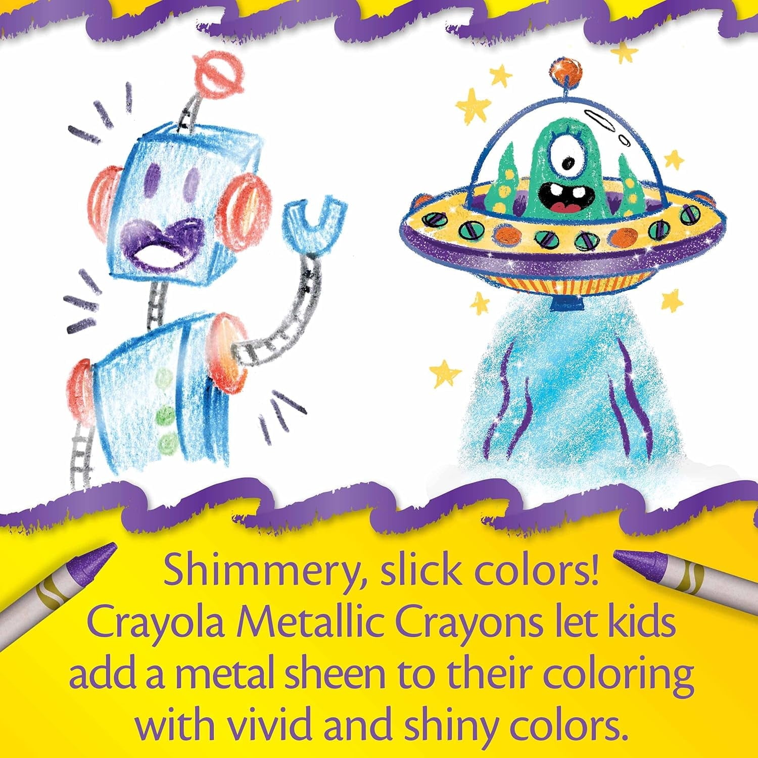 Crayola  Metallic Crayons, 24 Colors