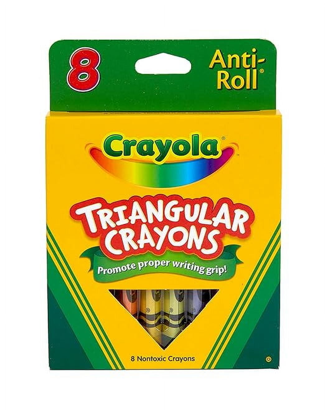 Crayola Anti - Roll Triangular Crayons 8 Count, 1 Pack of 5 Piece