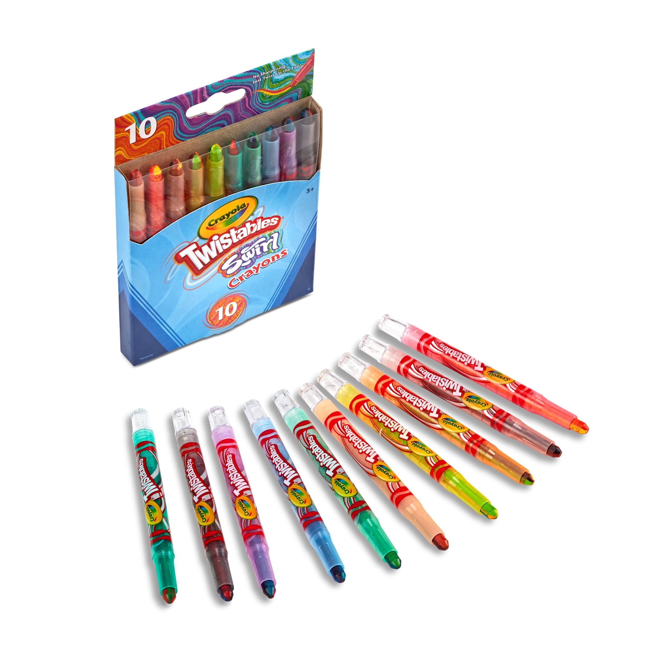 Crayola Swirl Mini Twistables Crayons, 10 Ct, Multicolor Crayons, Back to School Supplies, Classroom Supplies
