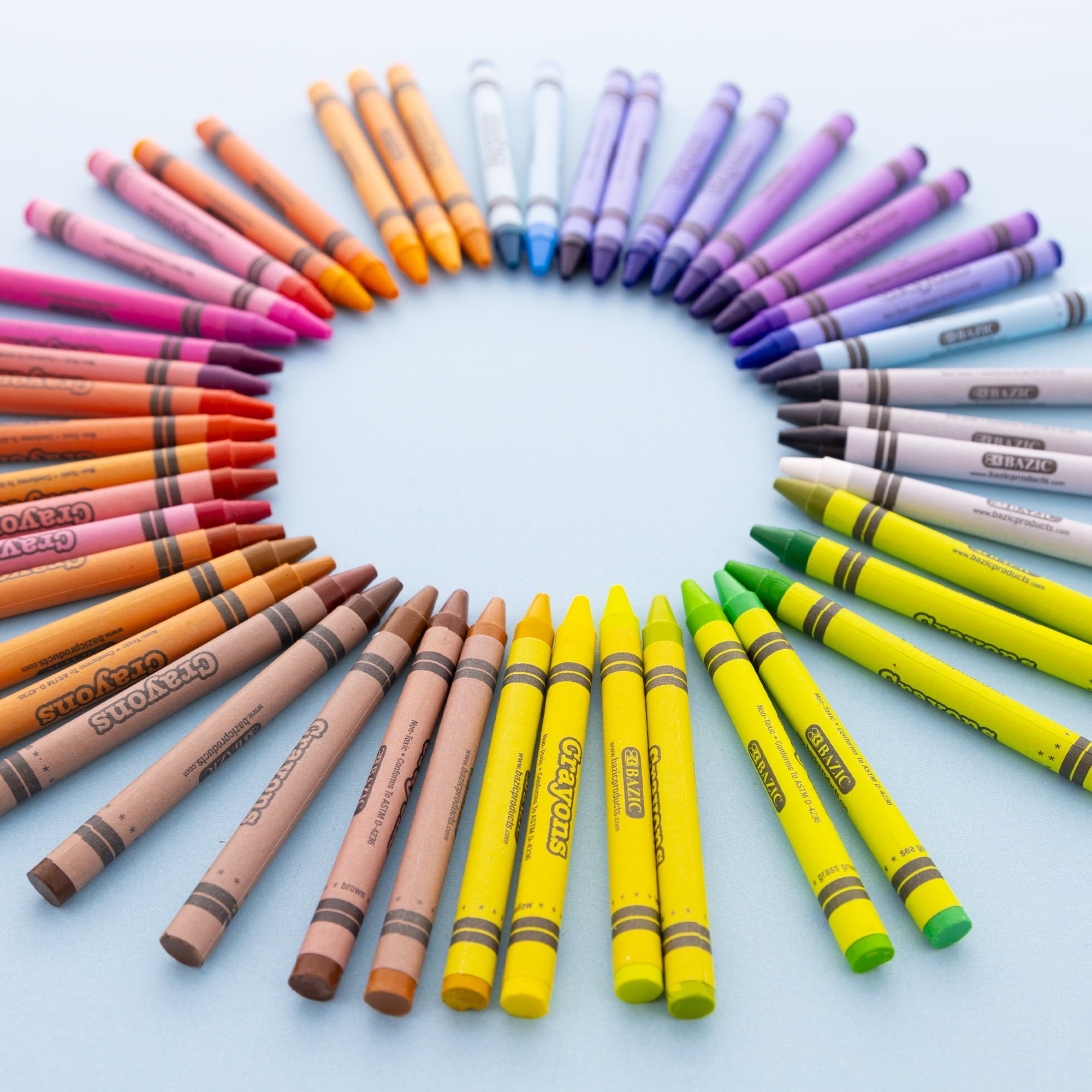 BAZIC Crayons 48-Count, Non Toxic Drawing Crayon (48/Pack), 1-Pack