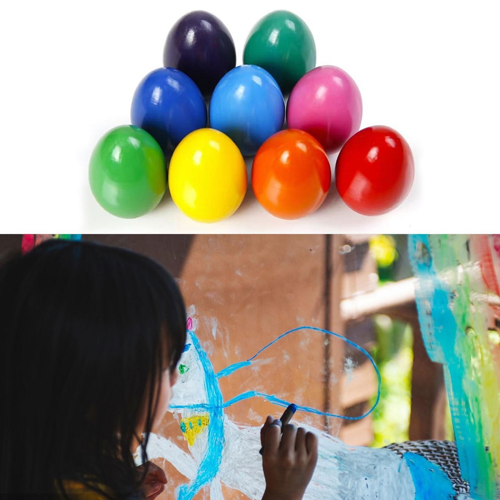 QccHieUs 9 Colors Egg Crayons Easy Grip Easter Gifts Unbreakable for 3+ Easy to Hold Palm